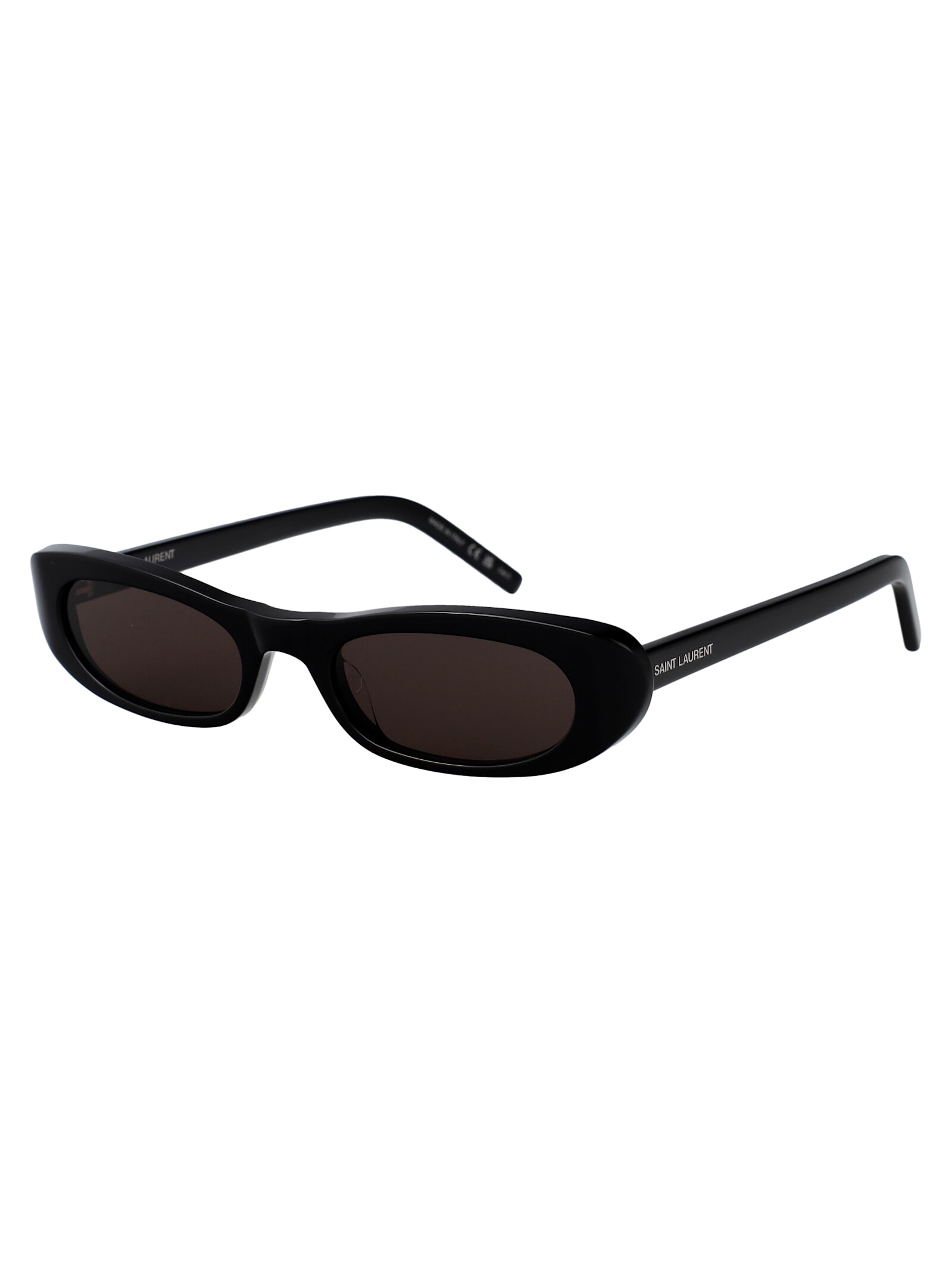 Saint Laurent Sl 557 Elongated Cat-eye Sunglasses In Black