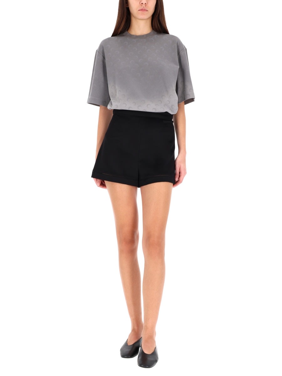 Marine Serre Faded Moon T-shirt In Gray