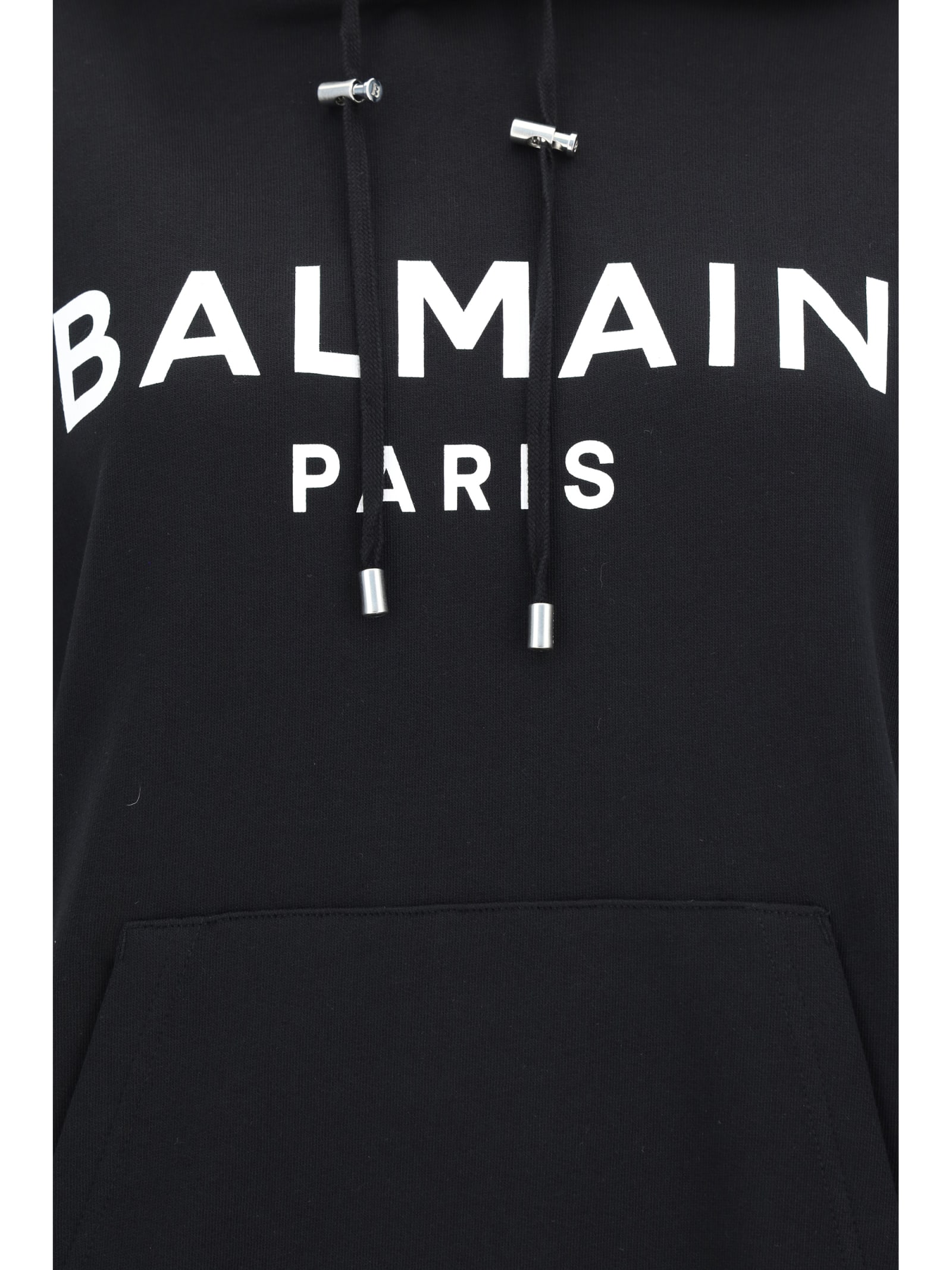 Shop Balmain Hoodie In Eab Noir Blanc