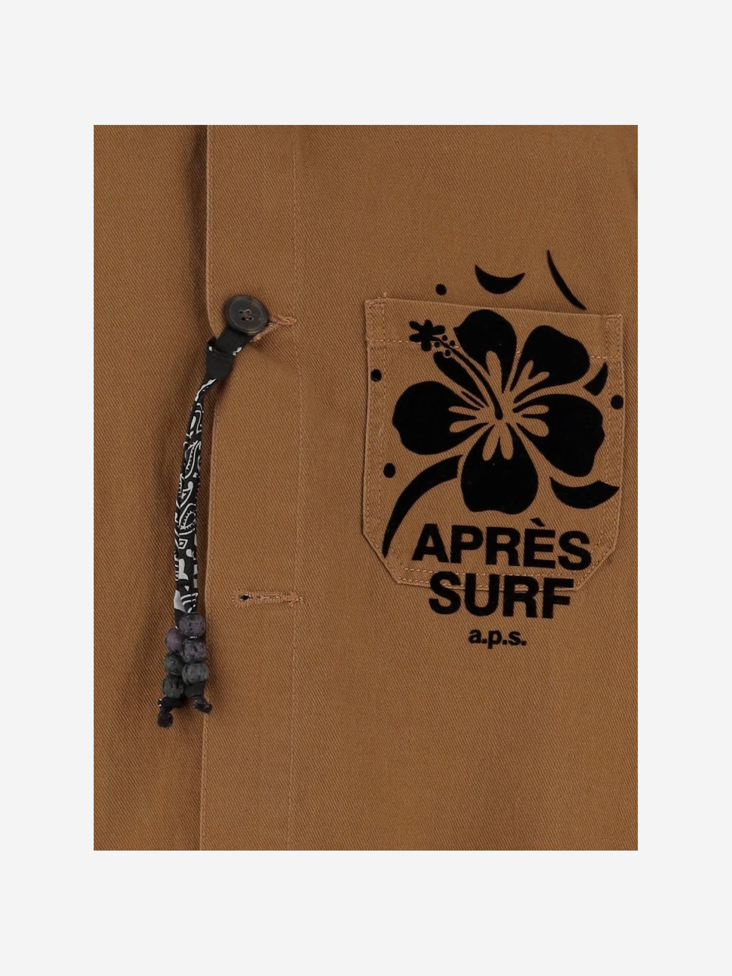 Après Surf Apres Surf Cotton Jacket With Logo Print In Marrone Chiaro