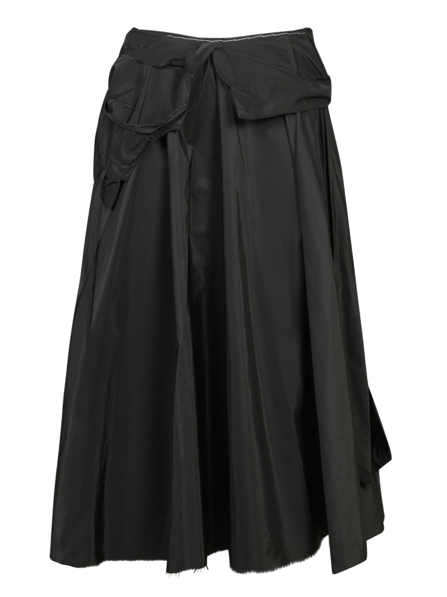 Shop Maison Margiela Black Top Midi Skirt