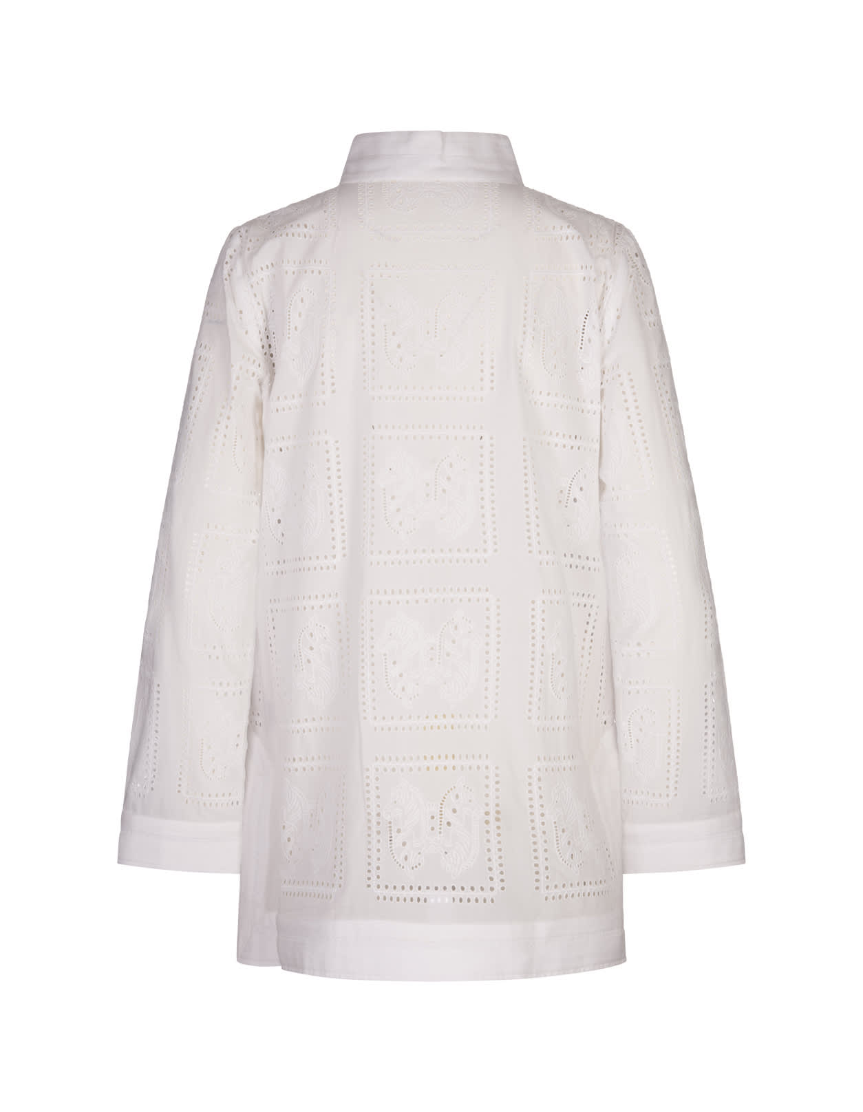 Shop Tory Burch White Tory Perforated Tunic