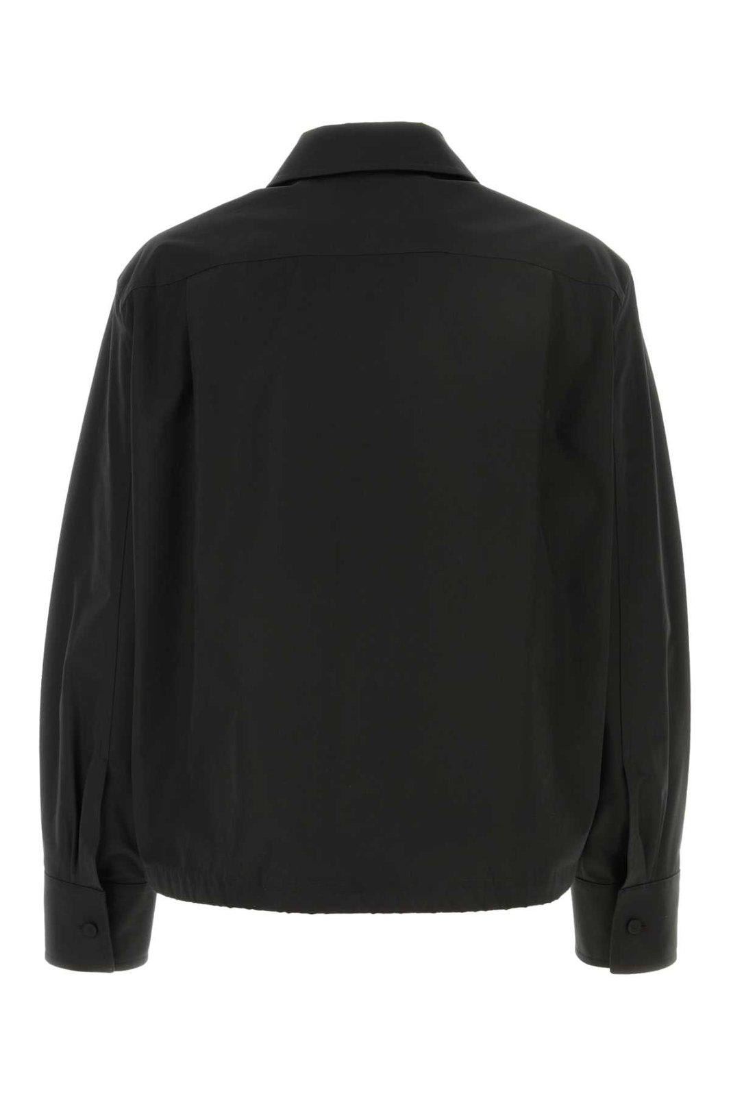 Shop Jil Sander Stud-embellished Long Sleeved Shirt In Black