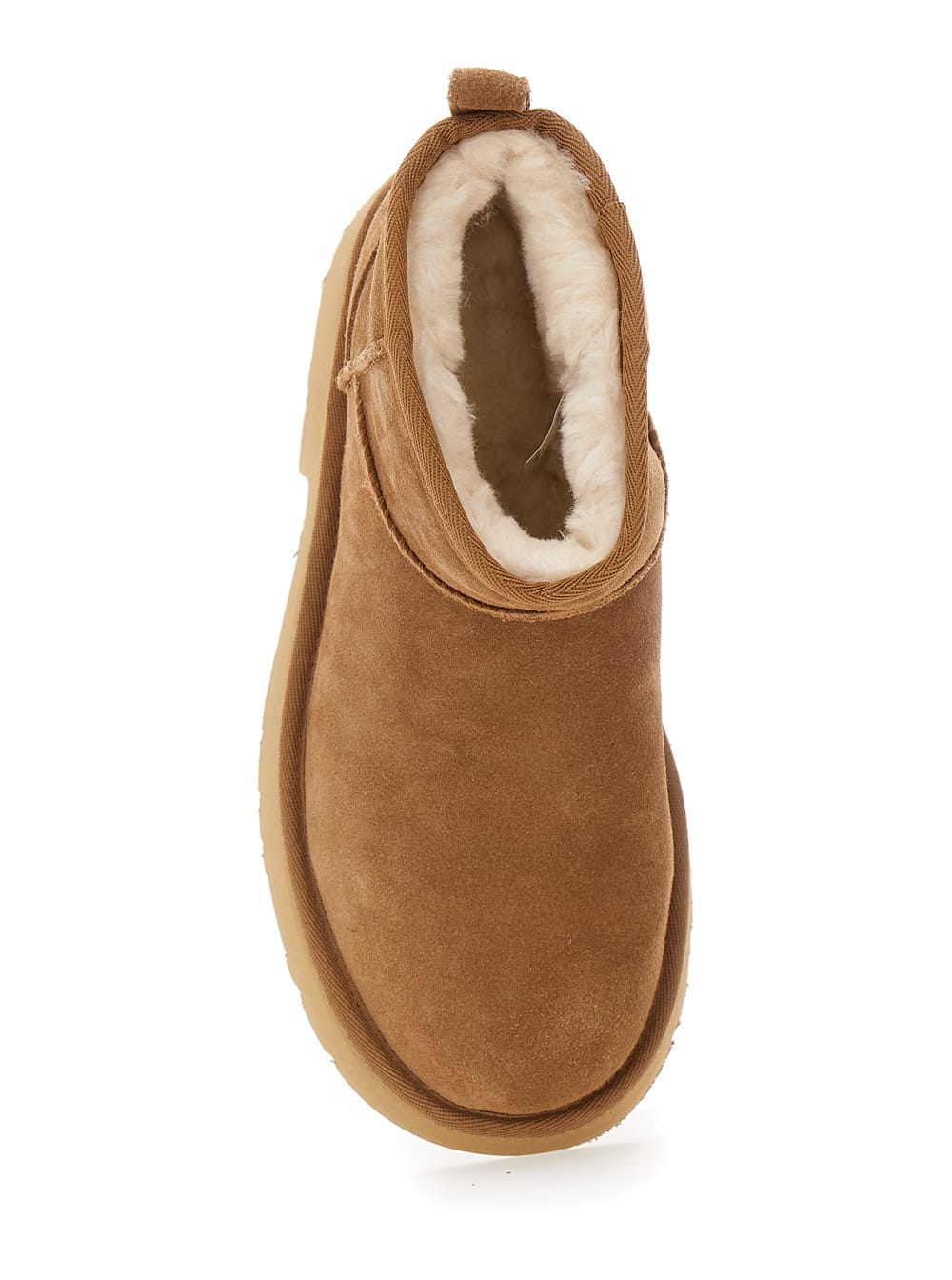 Shop Ugg Brown Ultra Mini New Heights Boots In Suede Woman In Beige