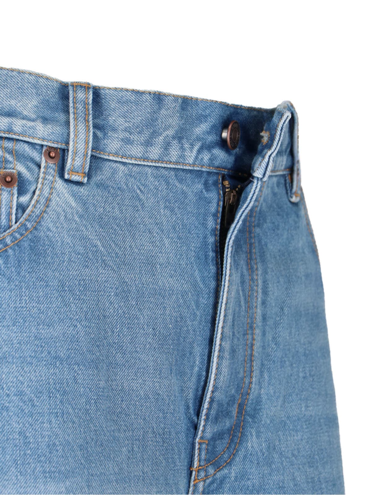 Chloé High-rise Wide-leg Trousers Belt Loops In Blue