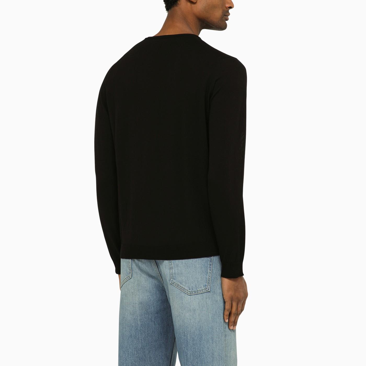 Shop Roberto Collina Black Cotton Crew-neck Sweater In Nero