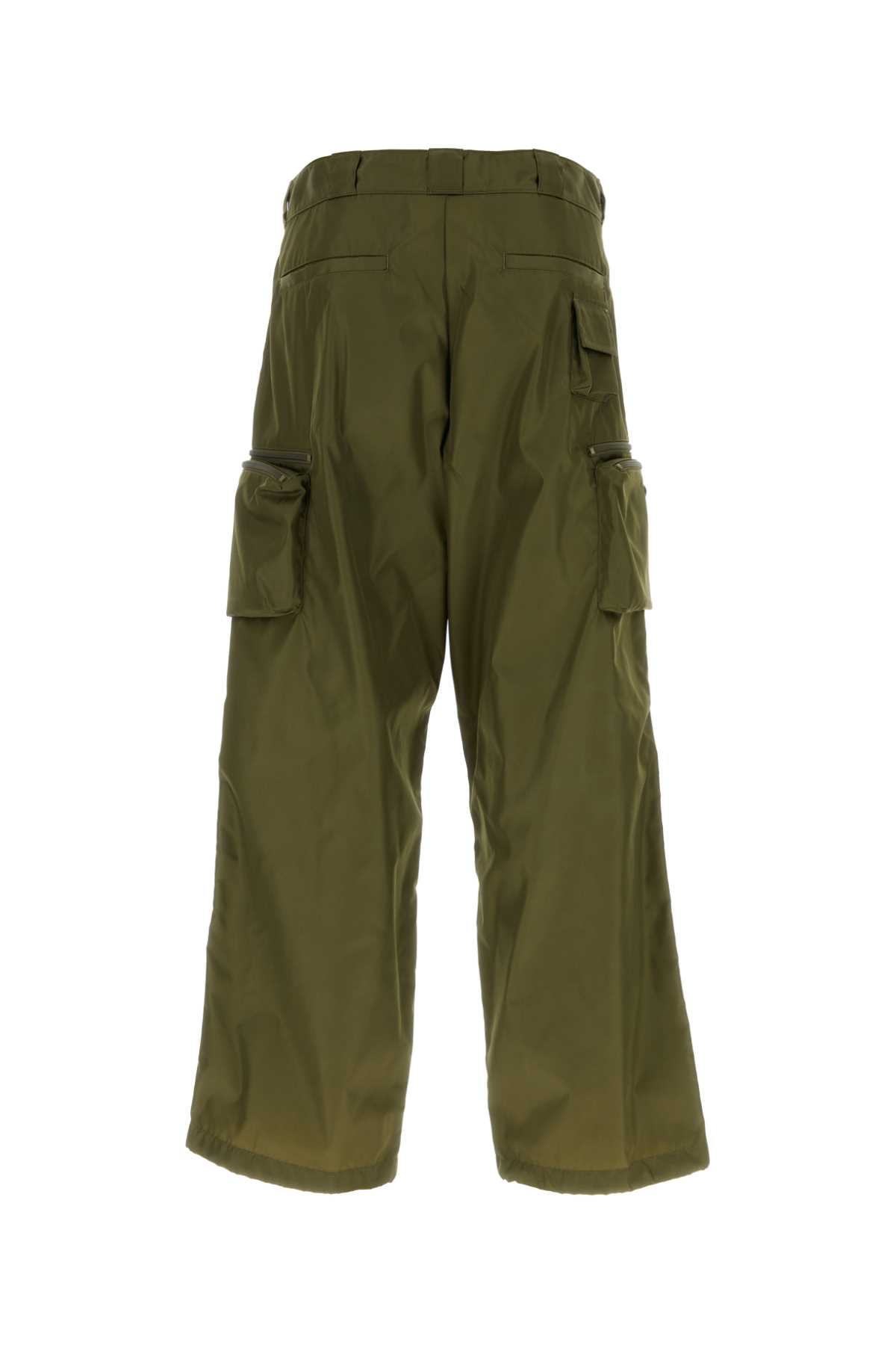 Shop Prada Army Green Re-nylon Cargo Pant In Loden
