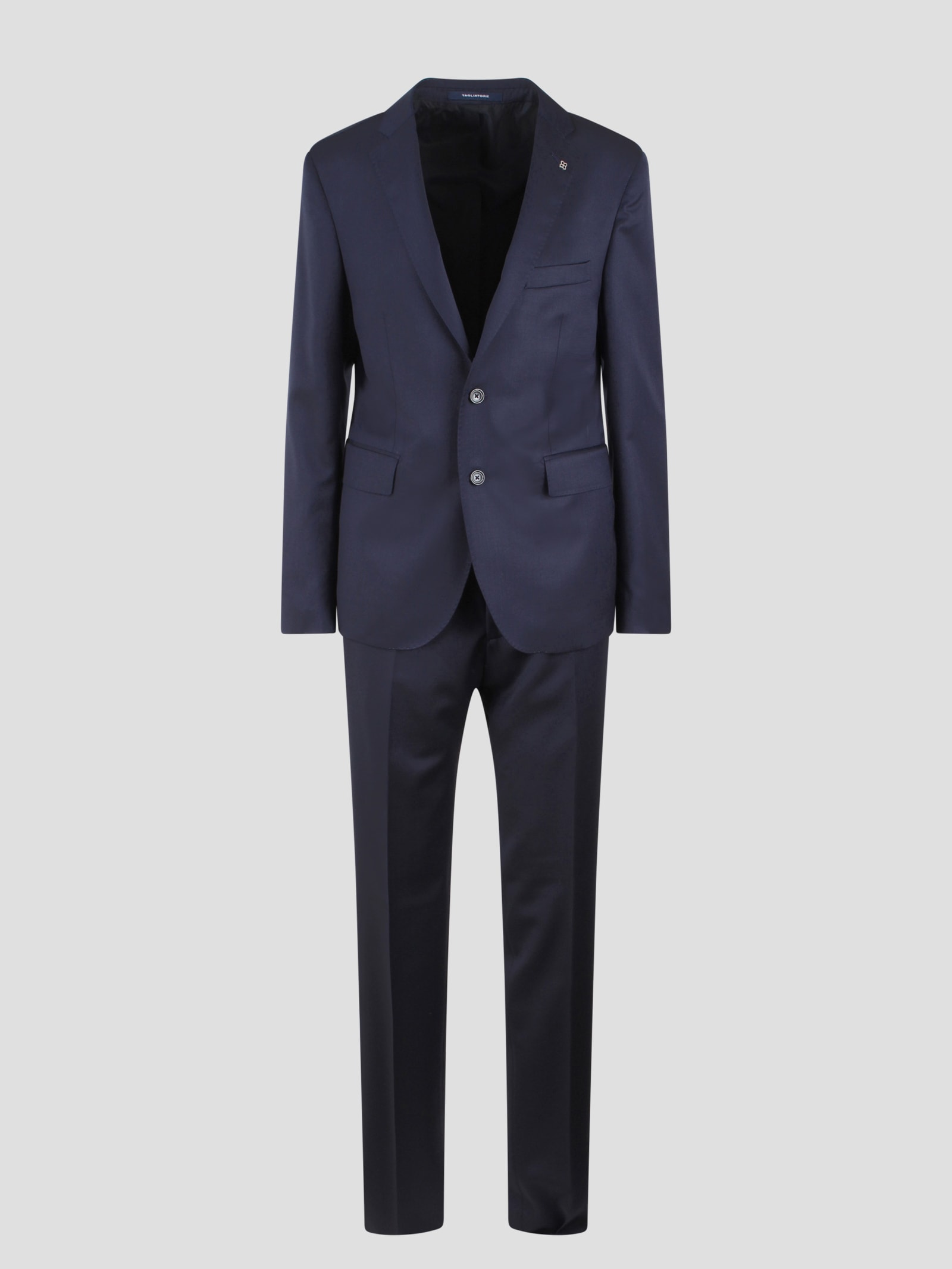 Shop Tagliatore Single-breasted Tailored Suit In Blue