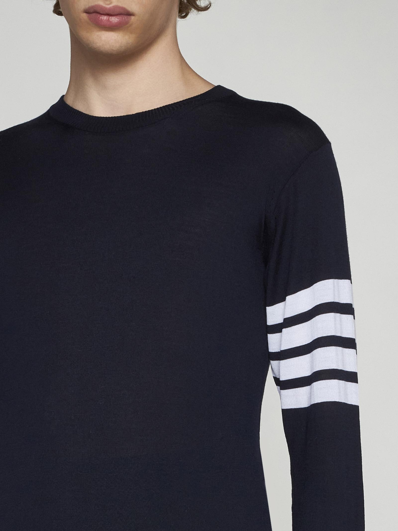 Shop Thom Browne Merino Wool 4-bar Sweater In Navy