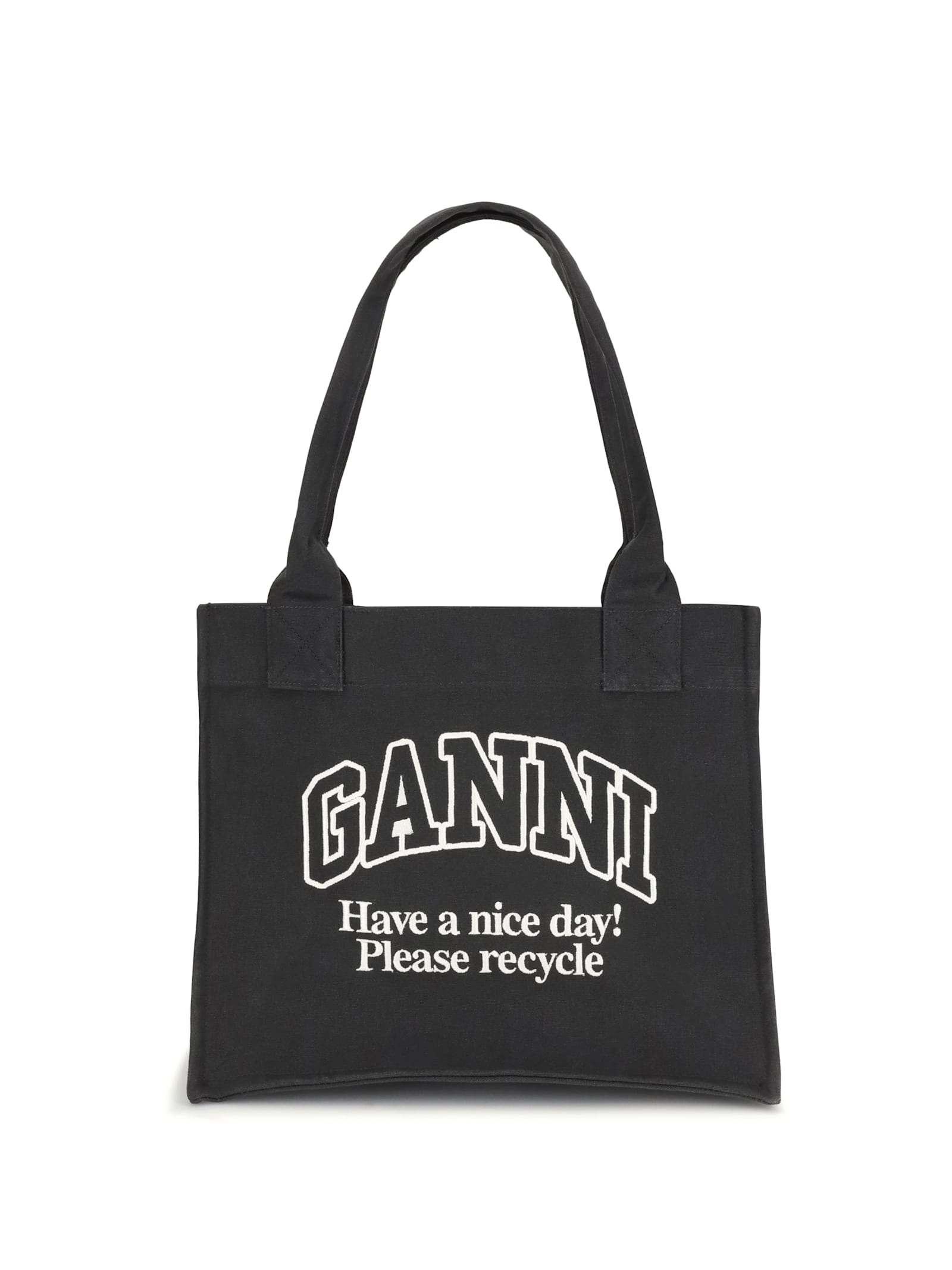 Ganni Logo Canvas Tote Bag