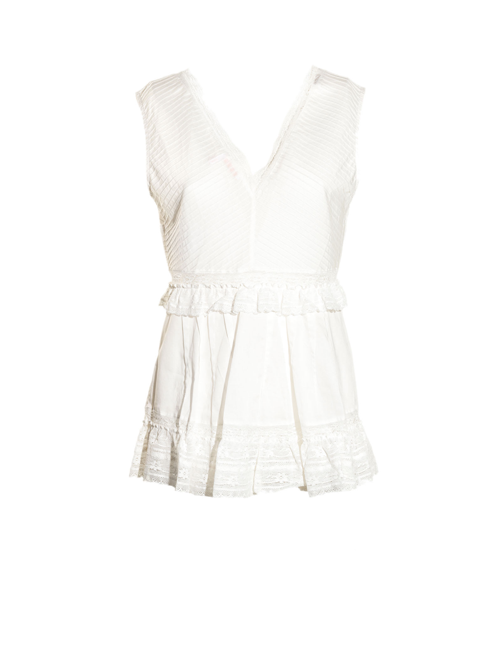 See By Chloé Sleeveless Top In Cotton In Cloudy White
