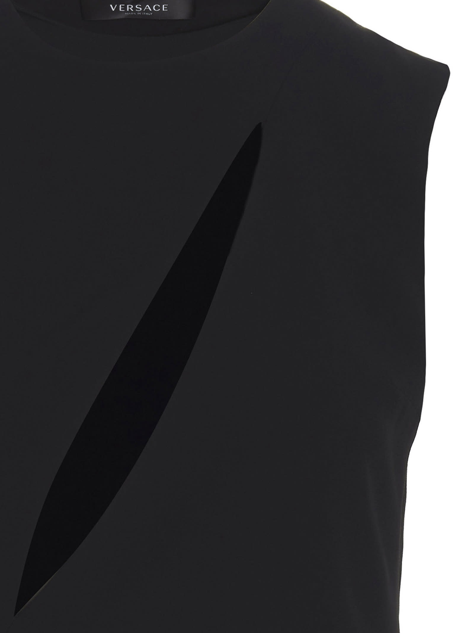 Versace Cut Out Midi Dress Skirts Black In Nero