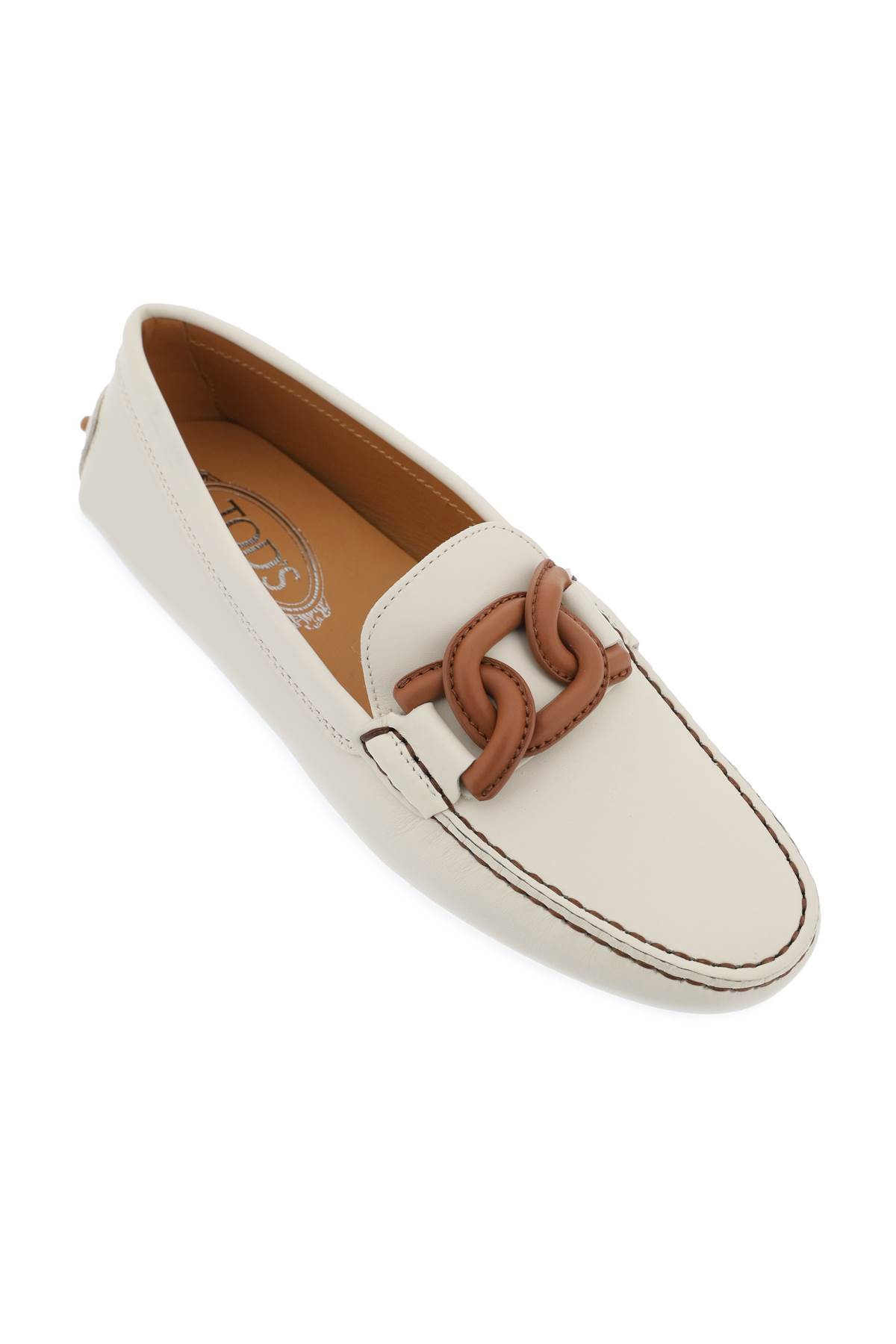 Shop Tod's Gommino Bubble Kate Loafers In Mousse (white)