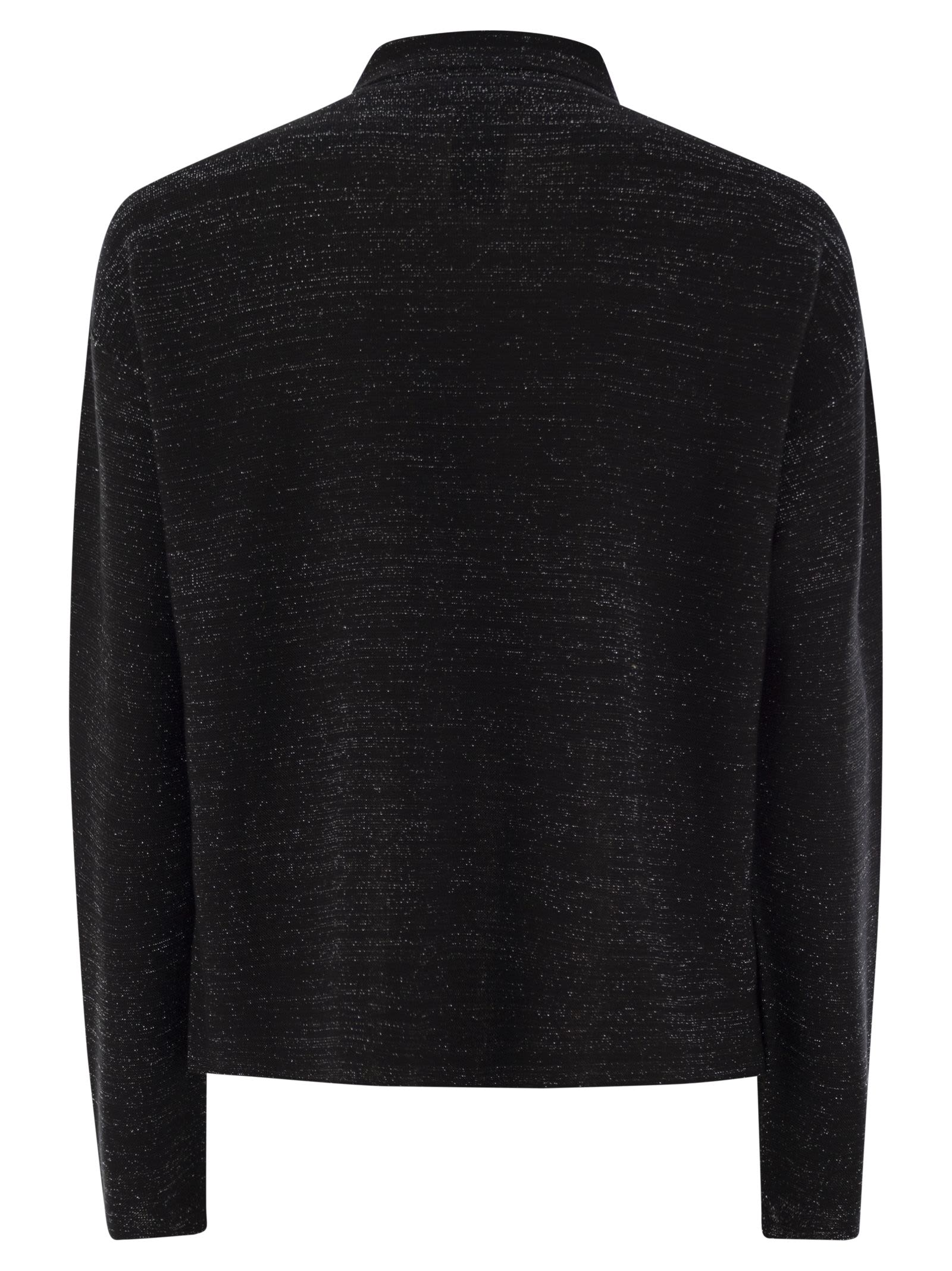 Fabiana Filippi Women's Cotton And Lurex Polo Neck Sweater In Black