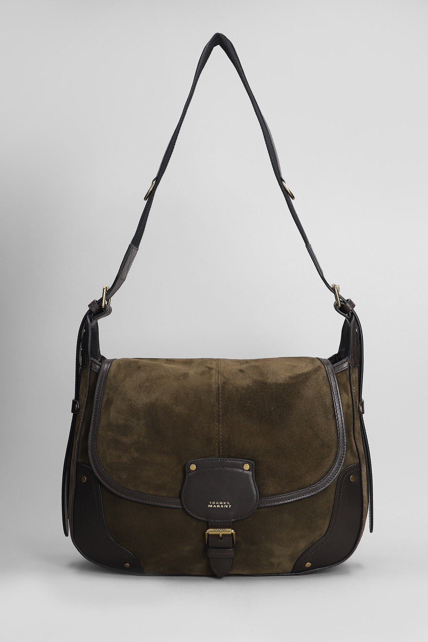 Shop Isabel Marant Sierra Shoulder Shoulder Bag In Brown Suede