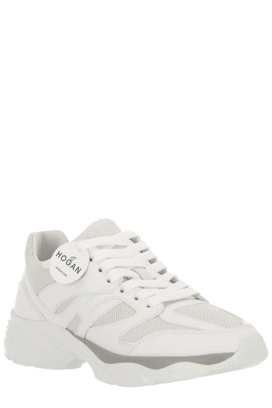 Shop Hogan Round Toe Lace-up Sneakers