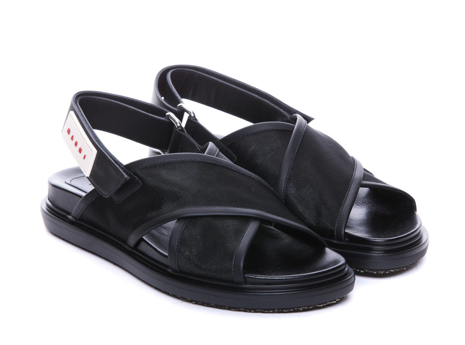 Shop Marni Fussbett Sandals In Black