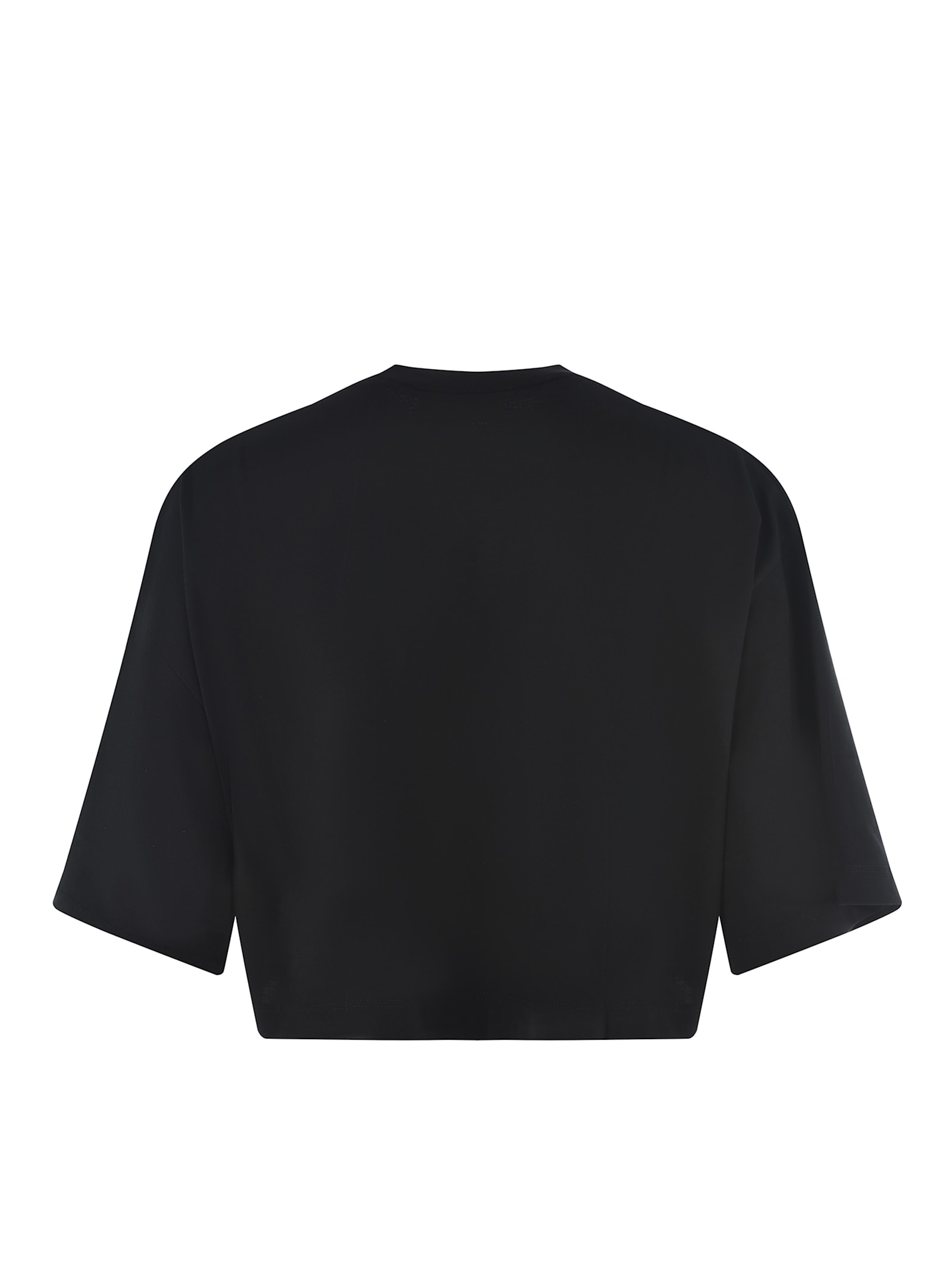 Shop Dsquared2 T-shirt Crop  Made Of Cotton Jersey In Black