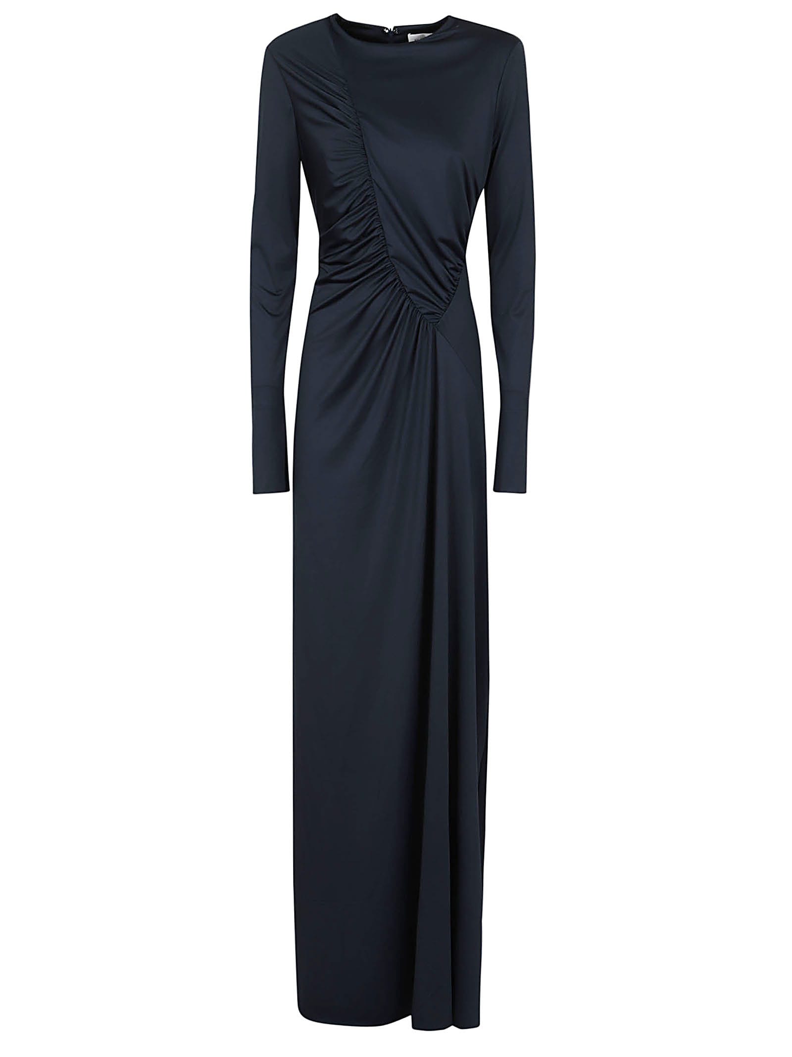 Shop Victoria Beckham Ruched Detail Gown In Midnight