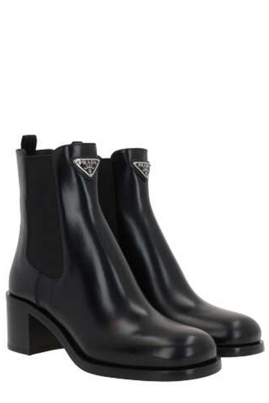 PRADA TRIANGLE-LOGO ANKLE BOOTS