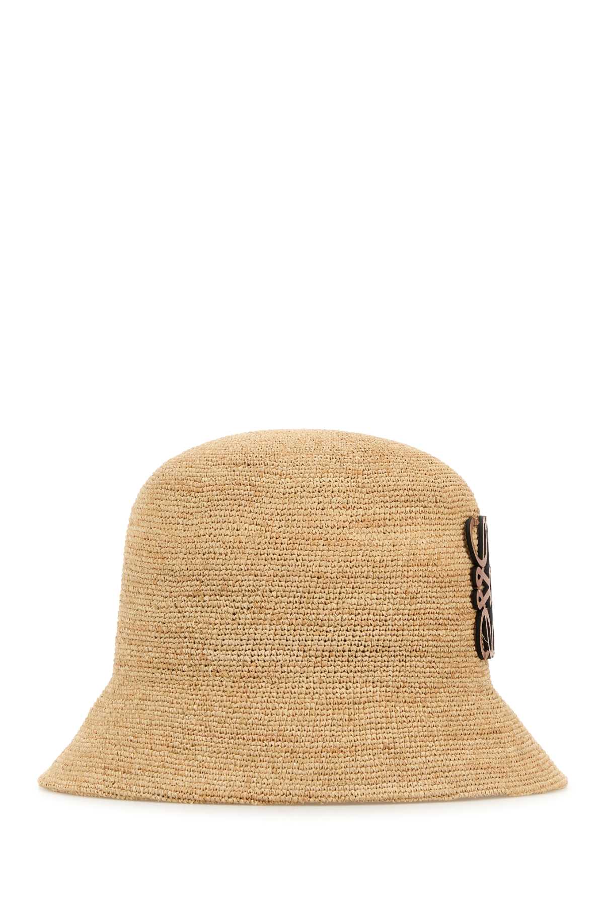 Shop Loewe Raffia Bucket Hat In Natural