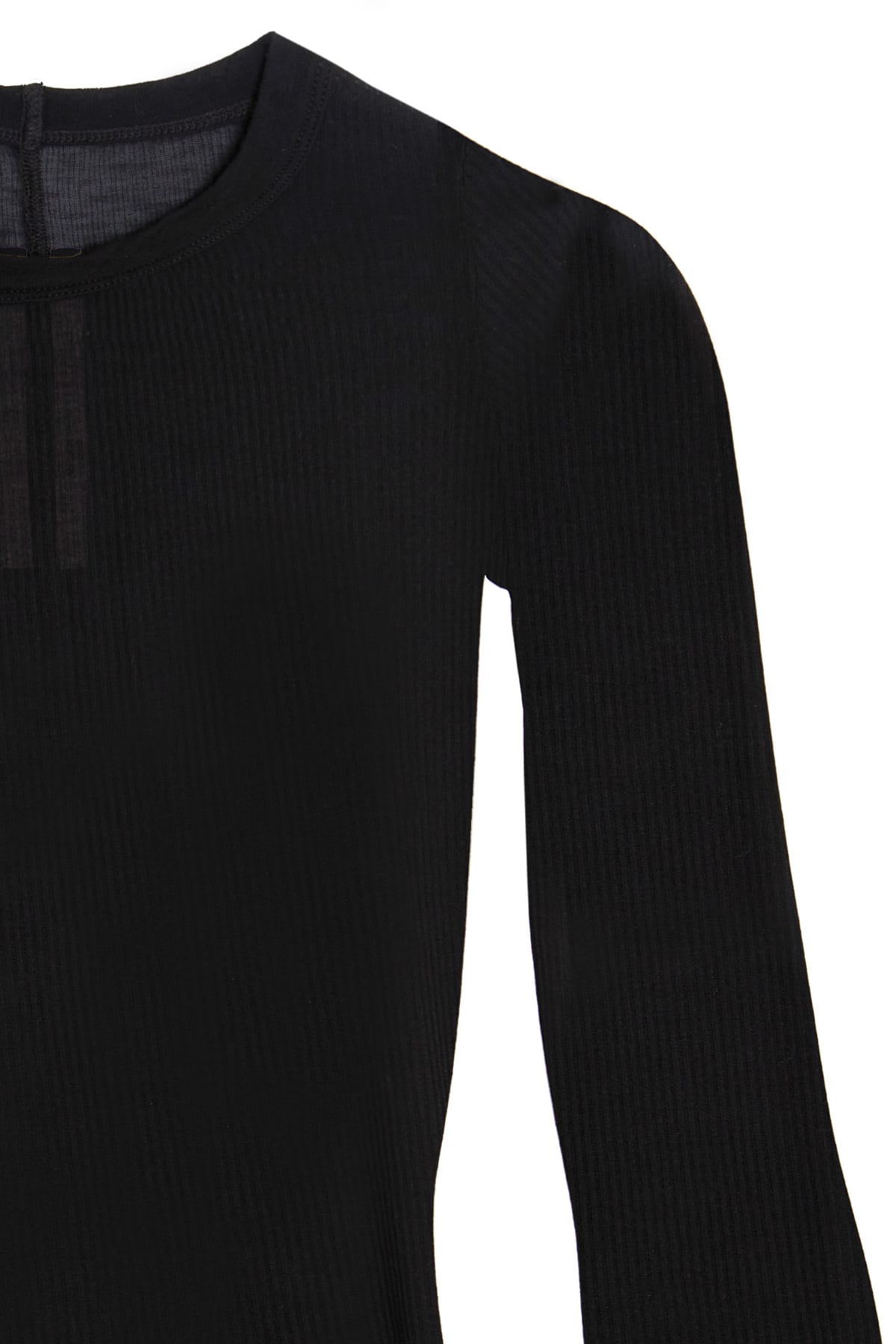 Rick Owens Black Rib Knit·crewneck T-shirt | ModeSens