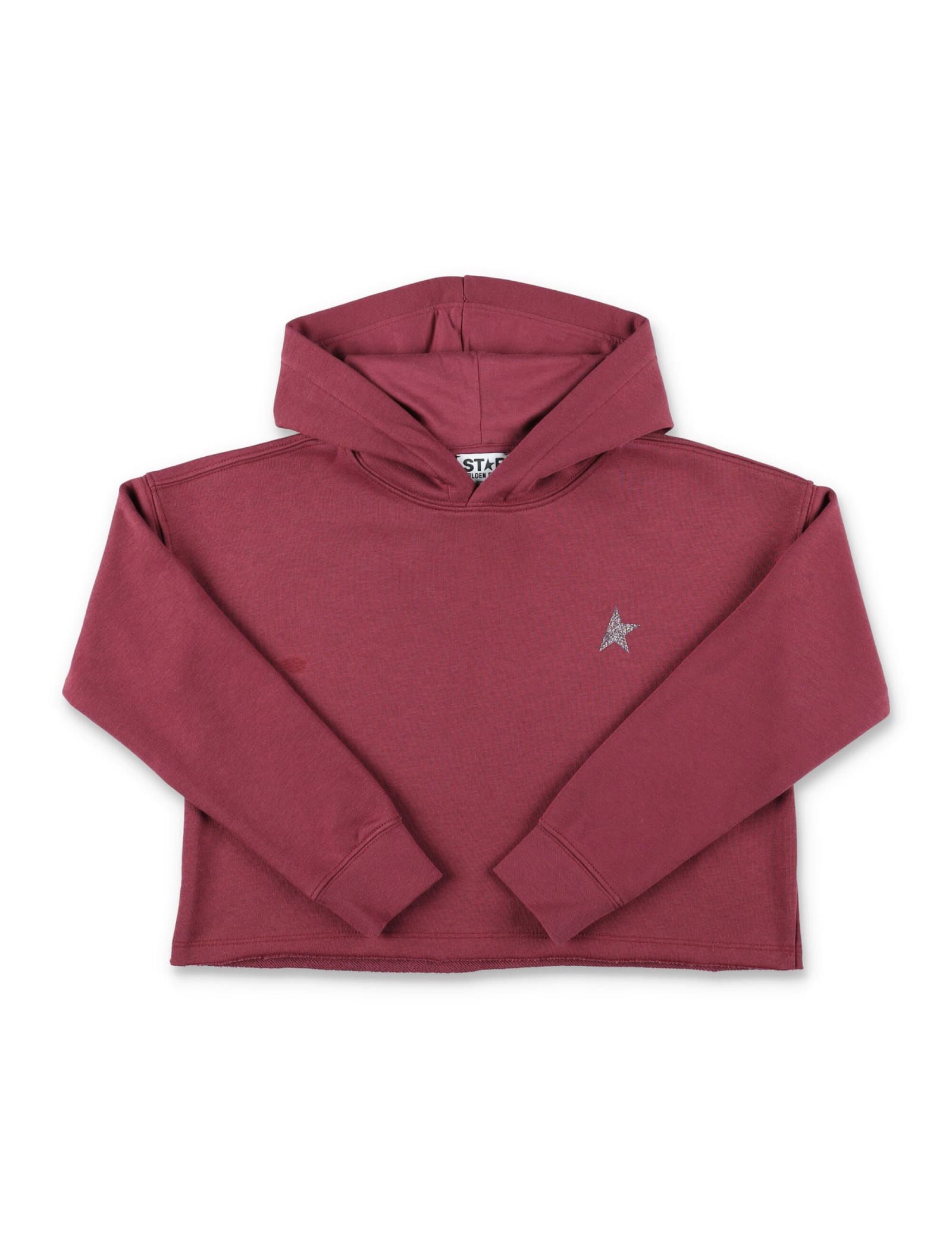 Golden Goose Star-print Cotton-blend Hoodie In Windsor Wine
