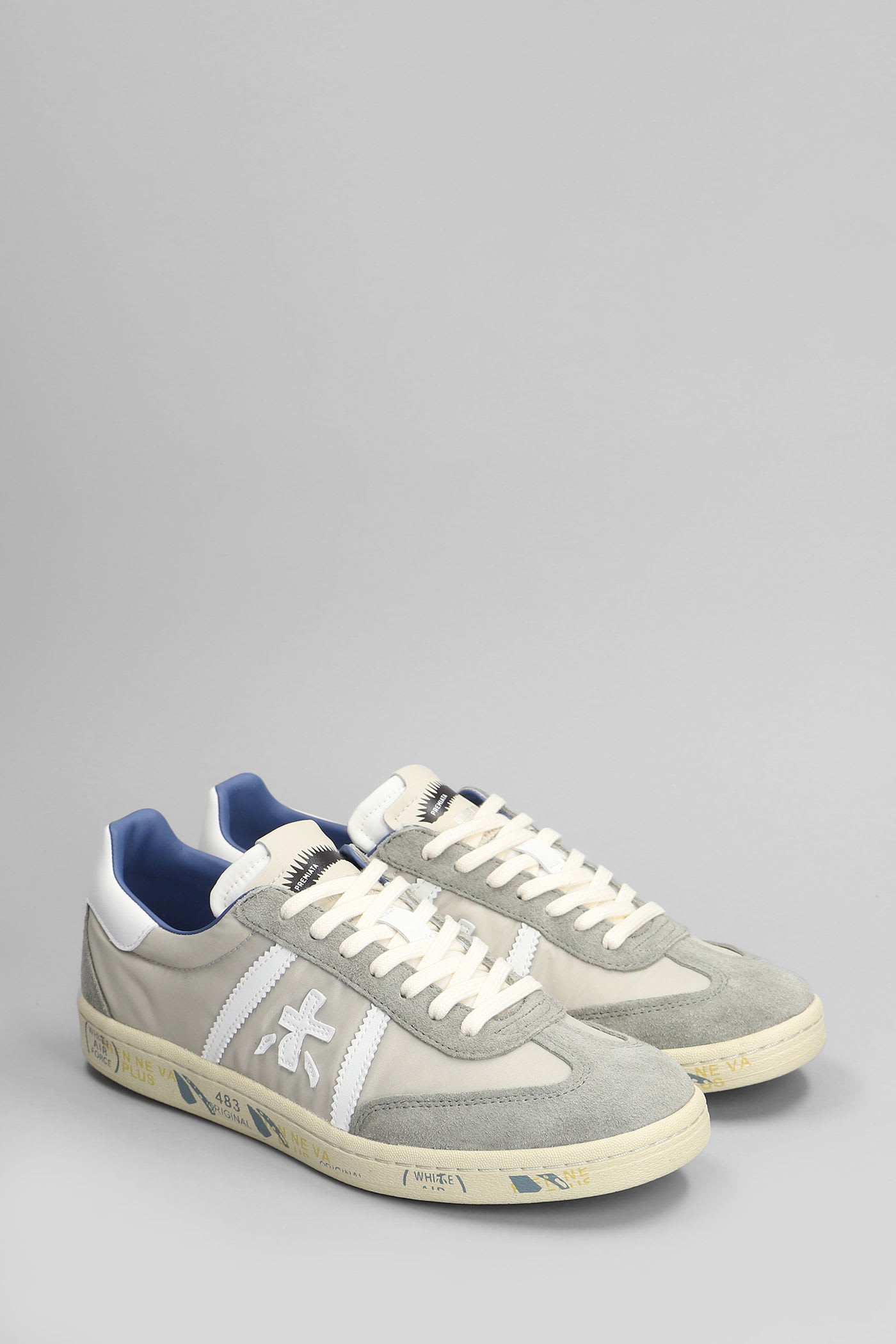 Premiata Bonnie Sneakers In Grey Suede And Fabric In Gray