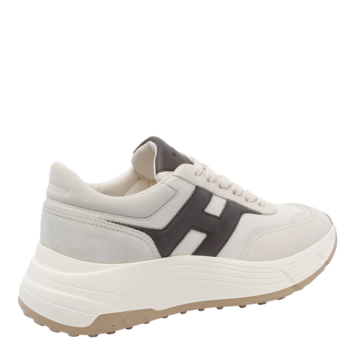 Hogan Ivory Suede And Nappa Leather Low-top Sneakers In White