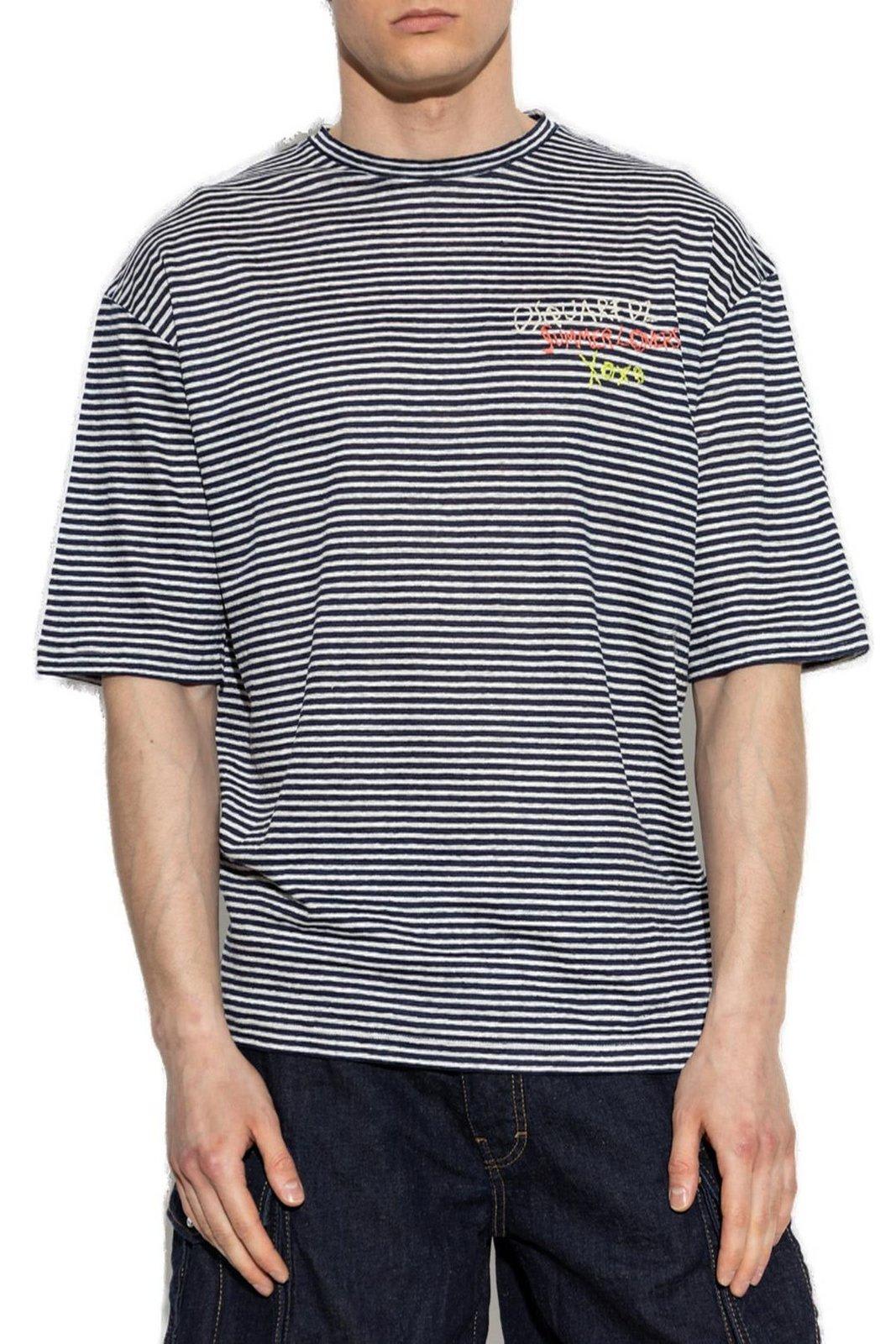 Dsquared2 Summer Lovers Striped Linen T-shirt