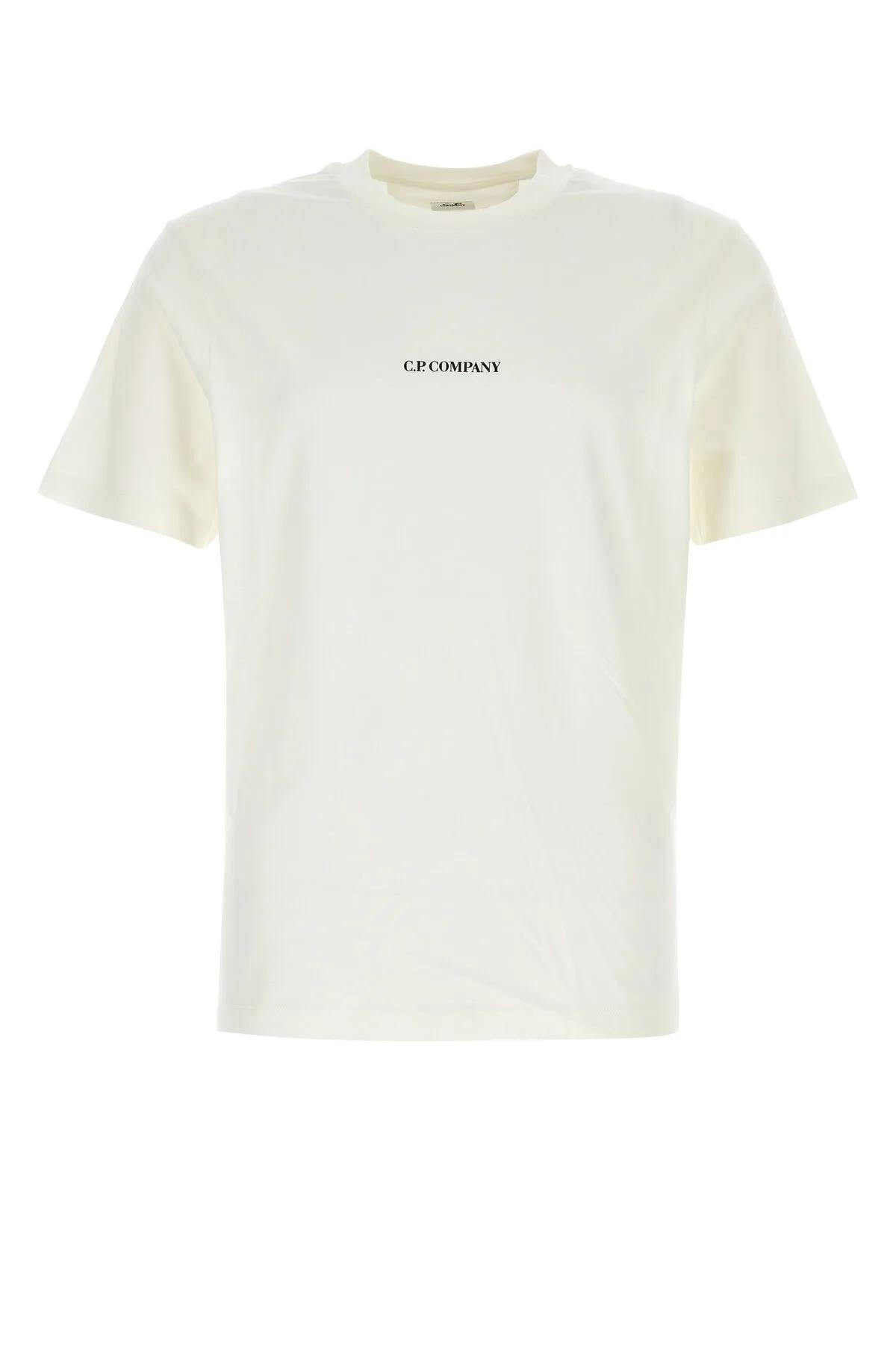 Shop C.p. Company Ivory Cotton T-shirt In White