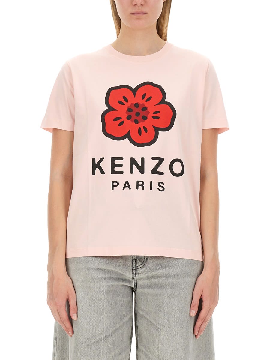 Shop Kenzo T-shirt With Logo In Pink