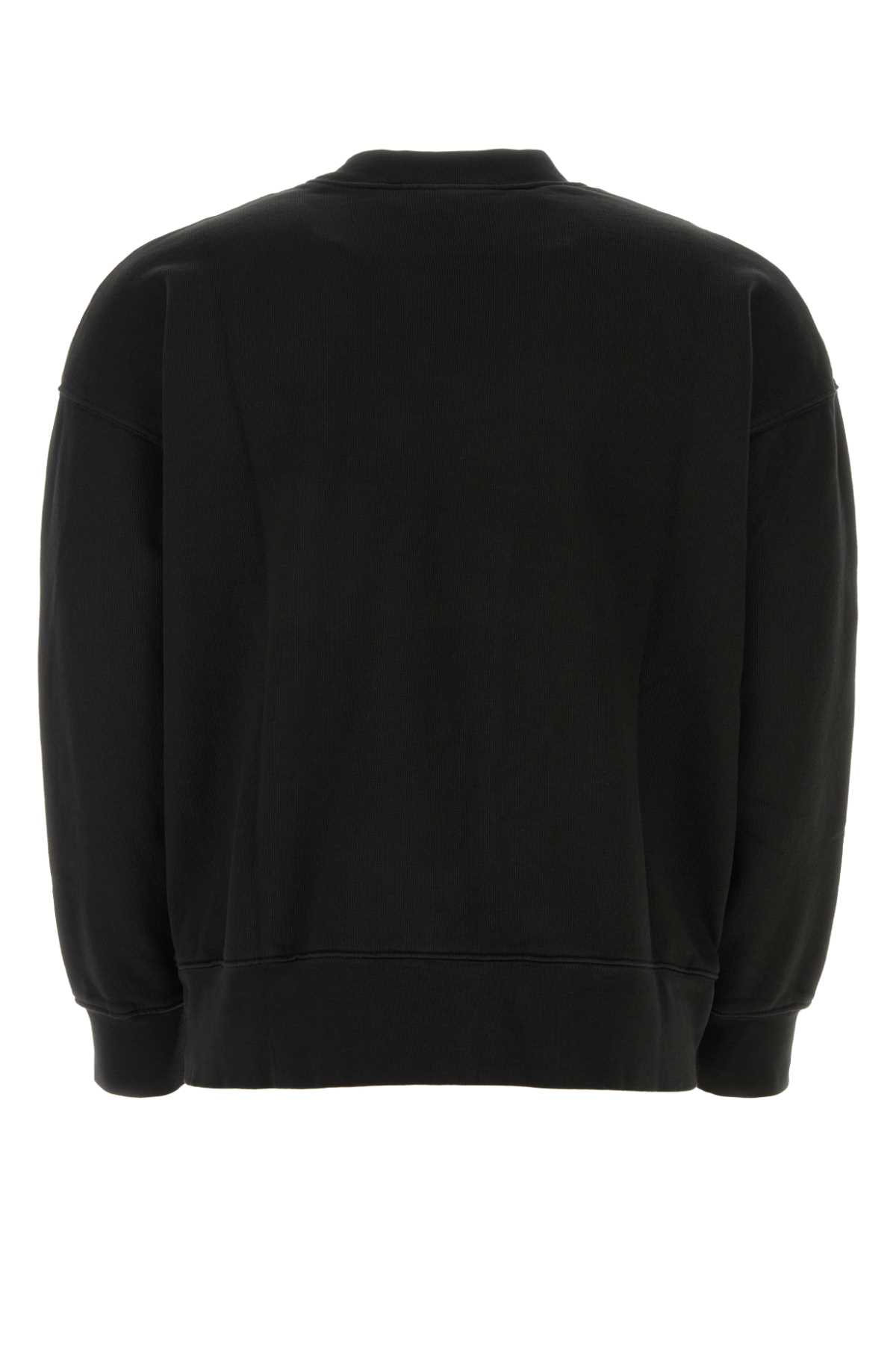 Shop Palm Angels Black Cotton Sweatshirt In Blackgree