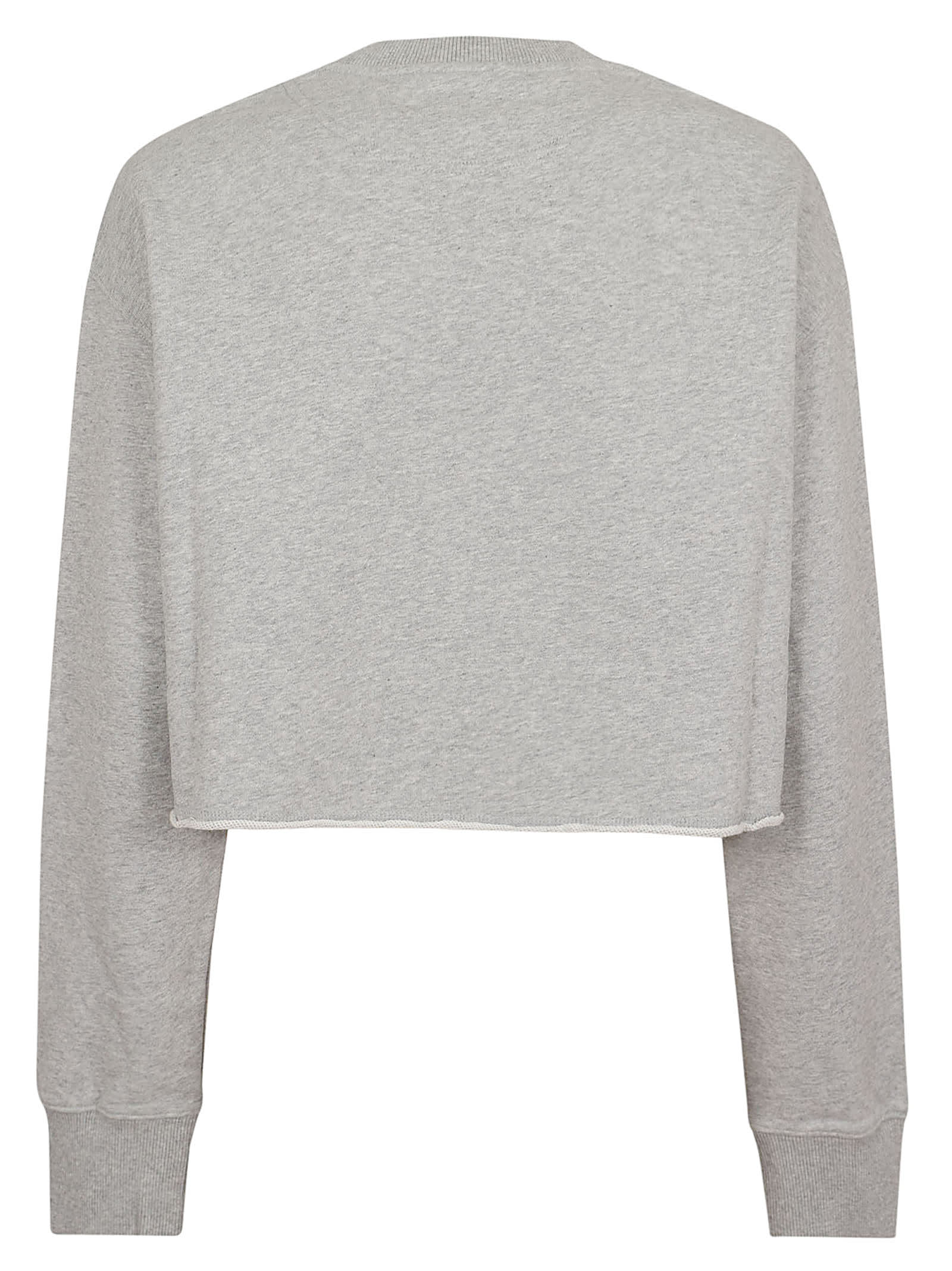 Shop Stella Mccartney Logo Patch Cropped Sweatshirt In Light Grey Melange