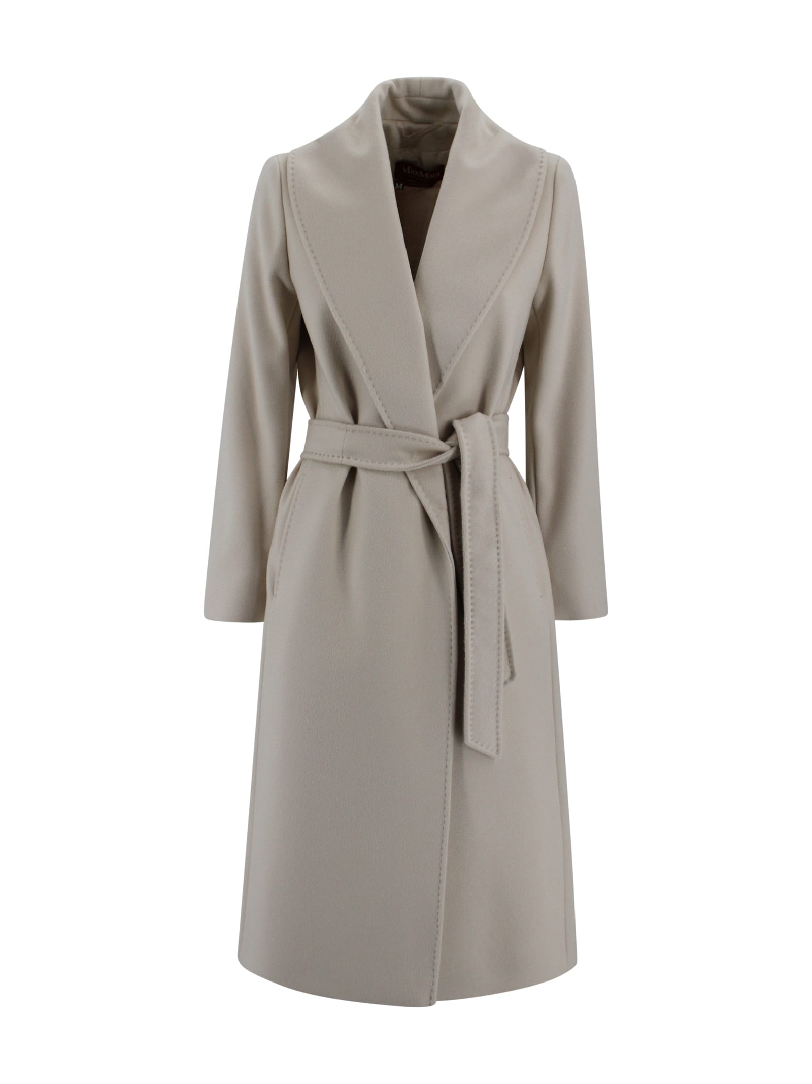 Max Mara Pure Wool Drape Coat In Gray