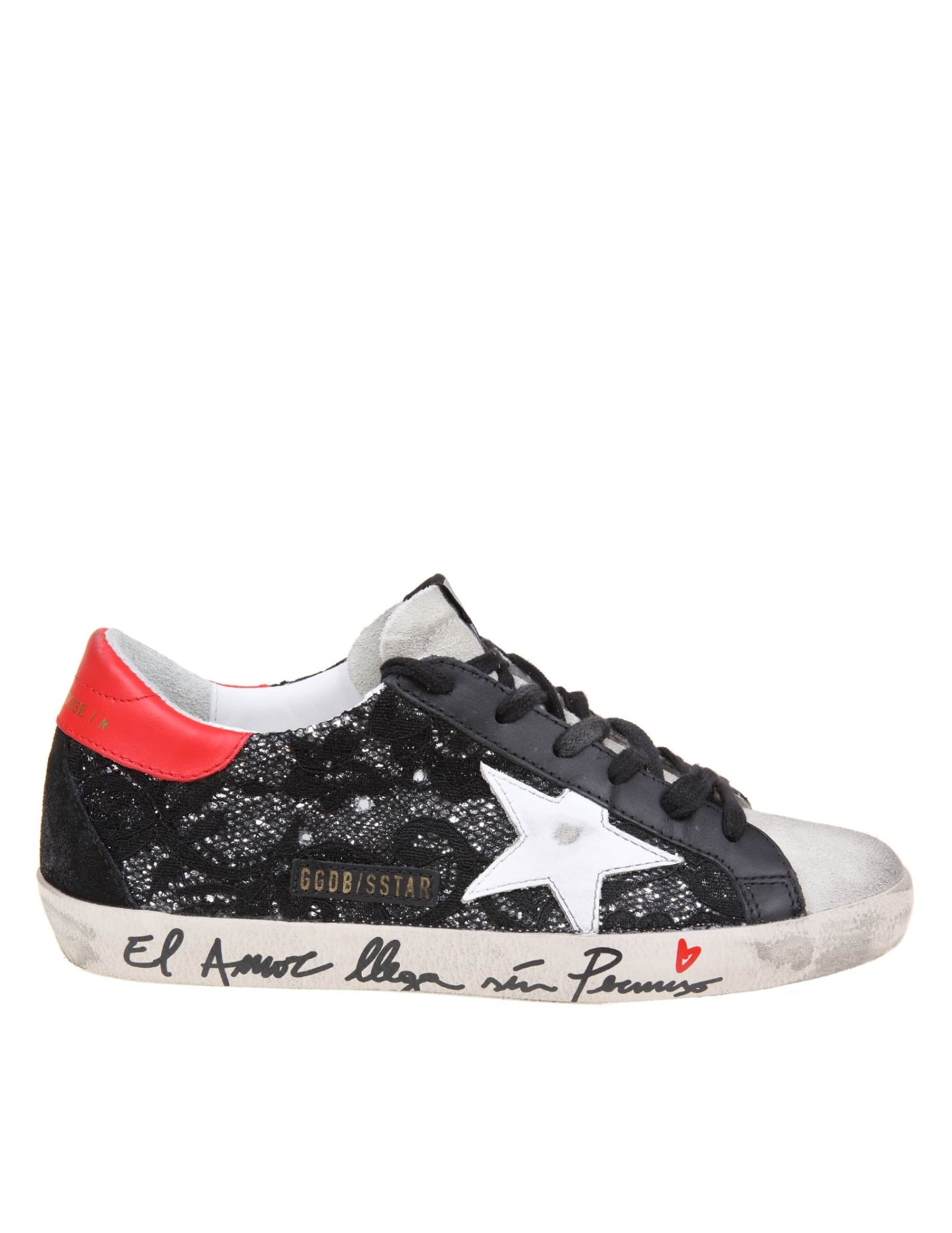 Buy Golden Goose Super Star Sneakers With Embroidery online, shop Golden Goose shoes with free shipping