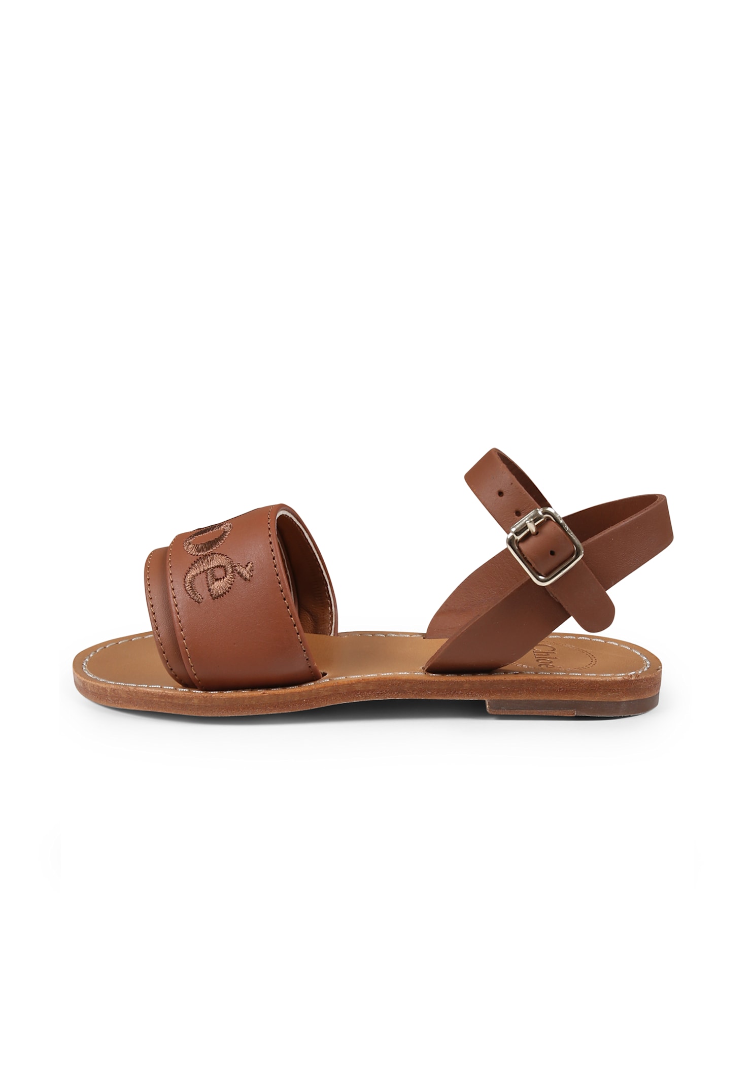 Shop Chloé Brown Sandals For Girl With Logo