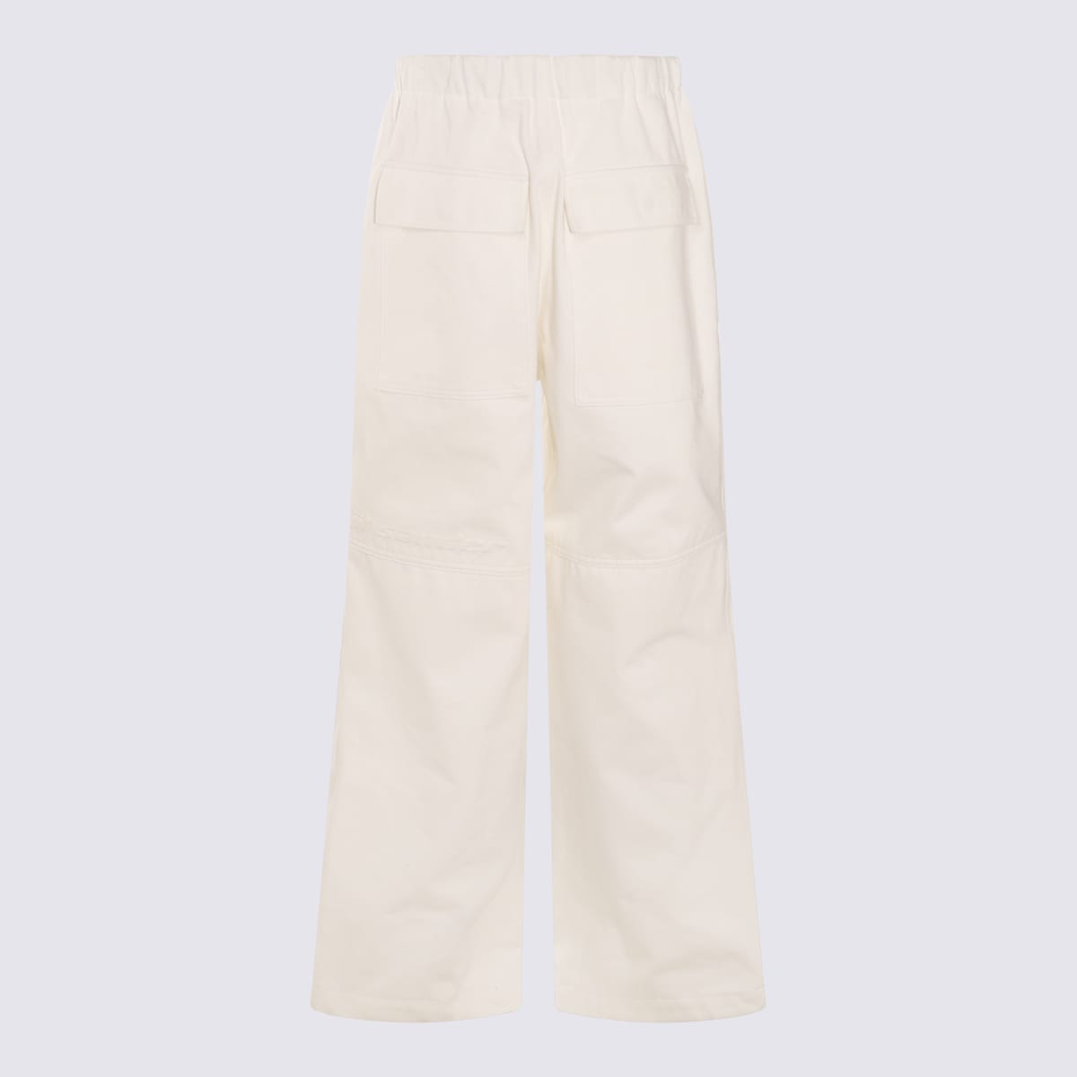 Shop Jil Sander White Cotton Pants In Porcelain