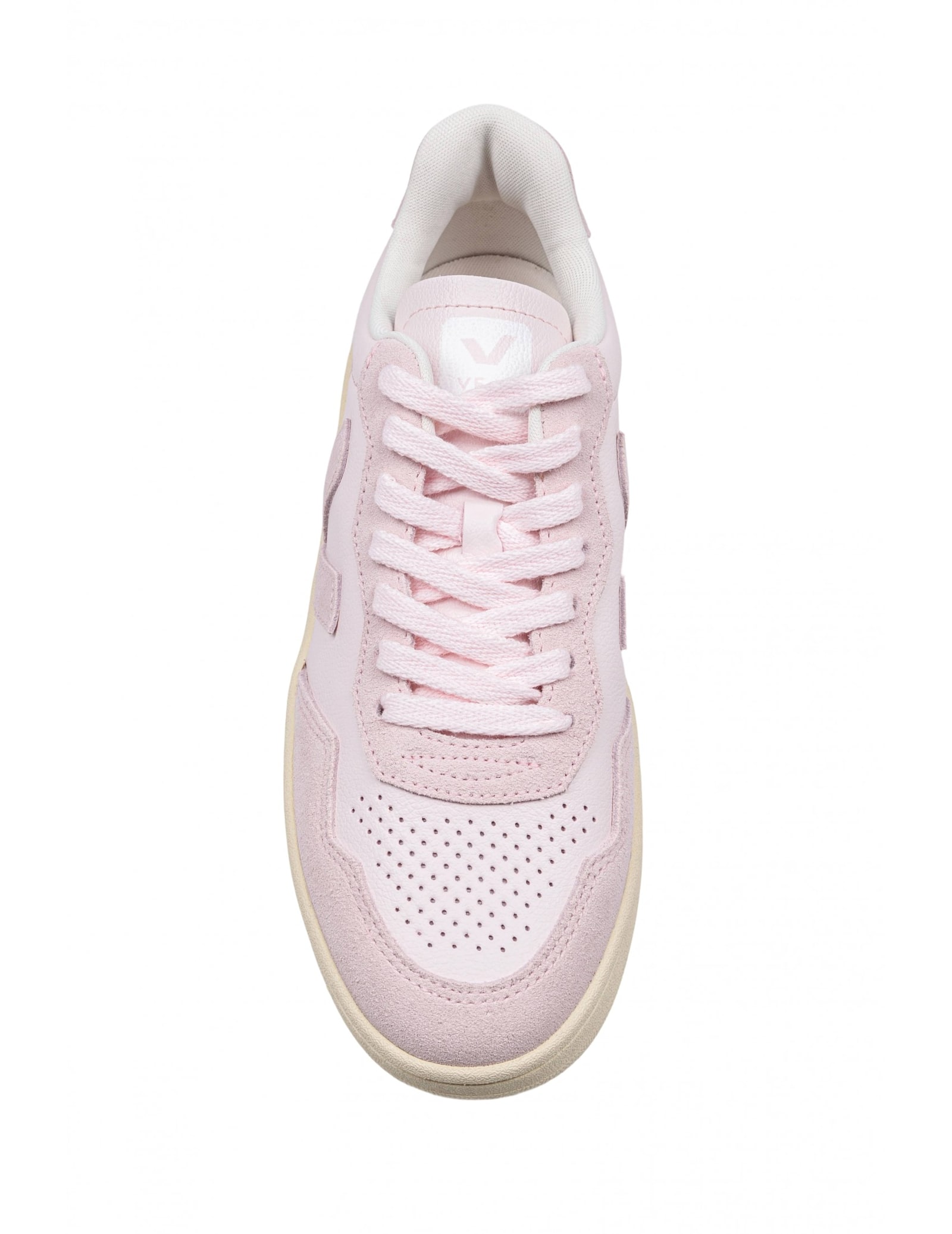 Veja White And Pink Elevated Sneakers With Textured Detailing In Petal
