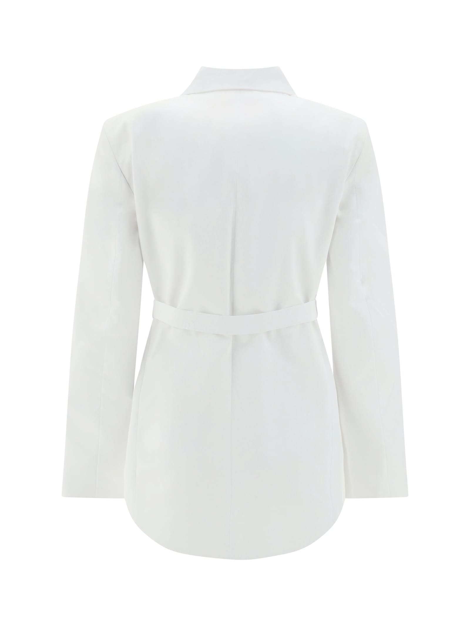 Shop Valentino White Poplin Overcoat In Bianco Ottico