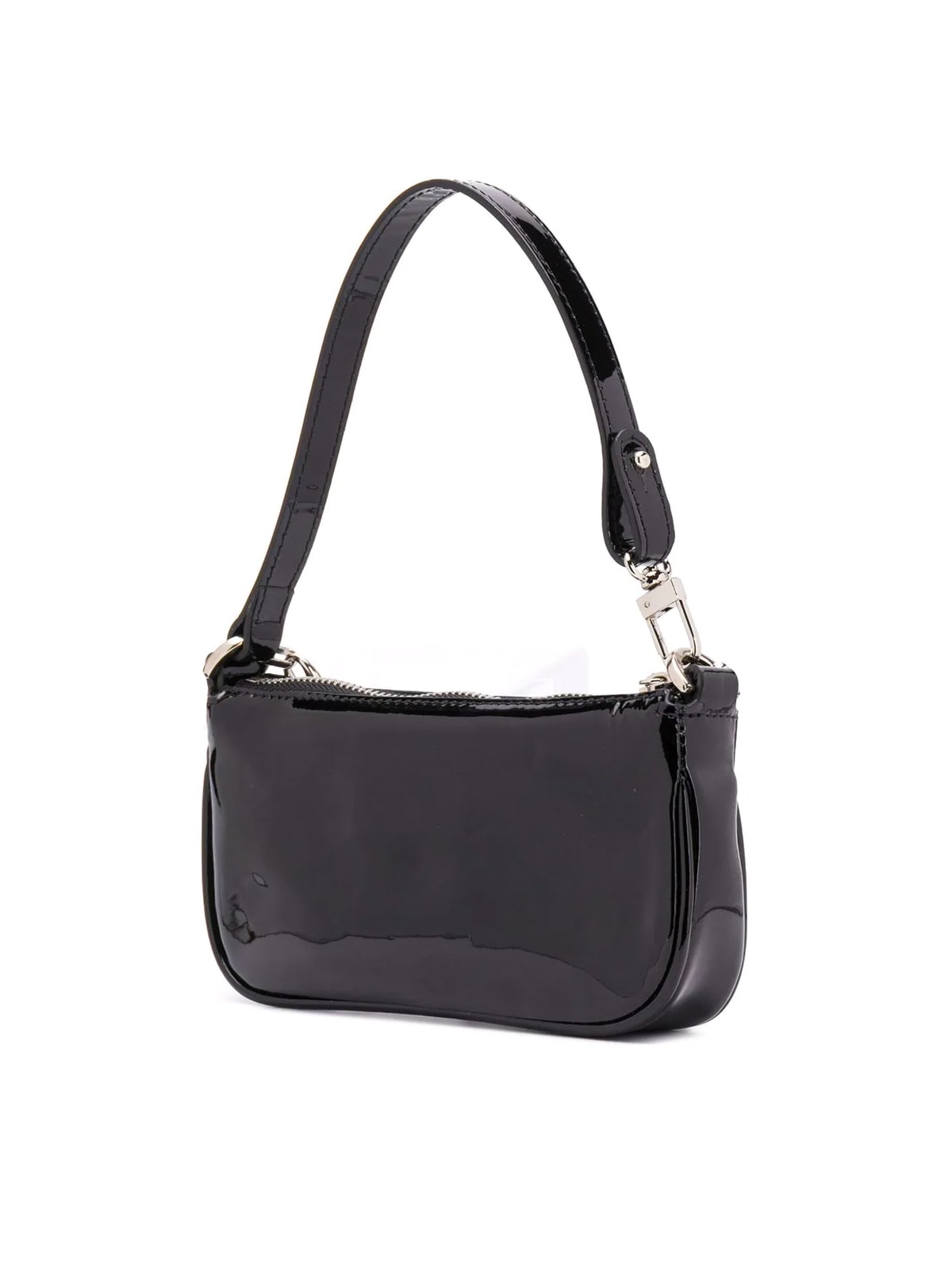By Far Mini Rachel Black Patent Leather Shoulder Bag