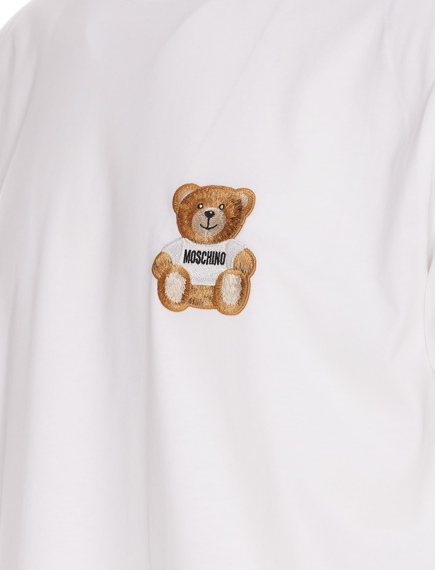 Shop Moschino Teddy Bear Logo T-shirt In White