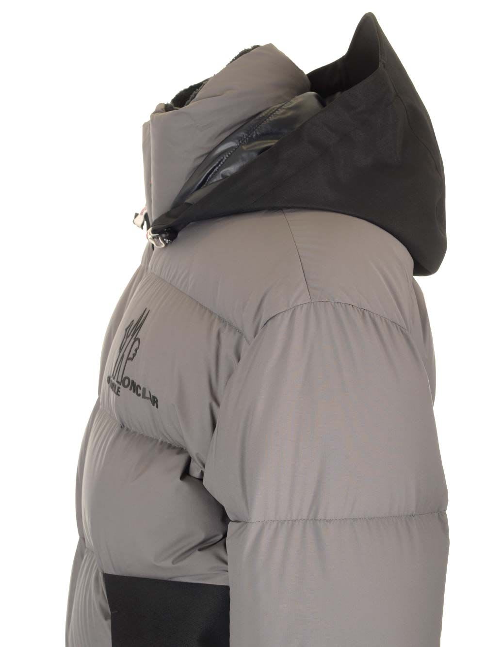 Shop Moncler Marcassin Down Jacket In Grey