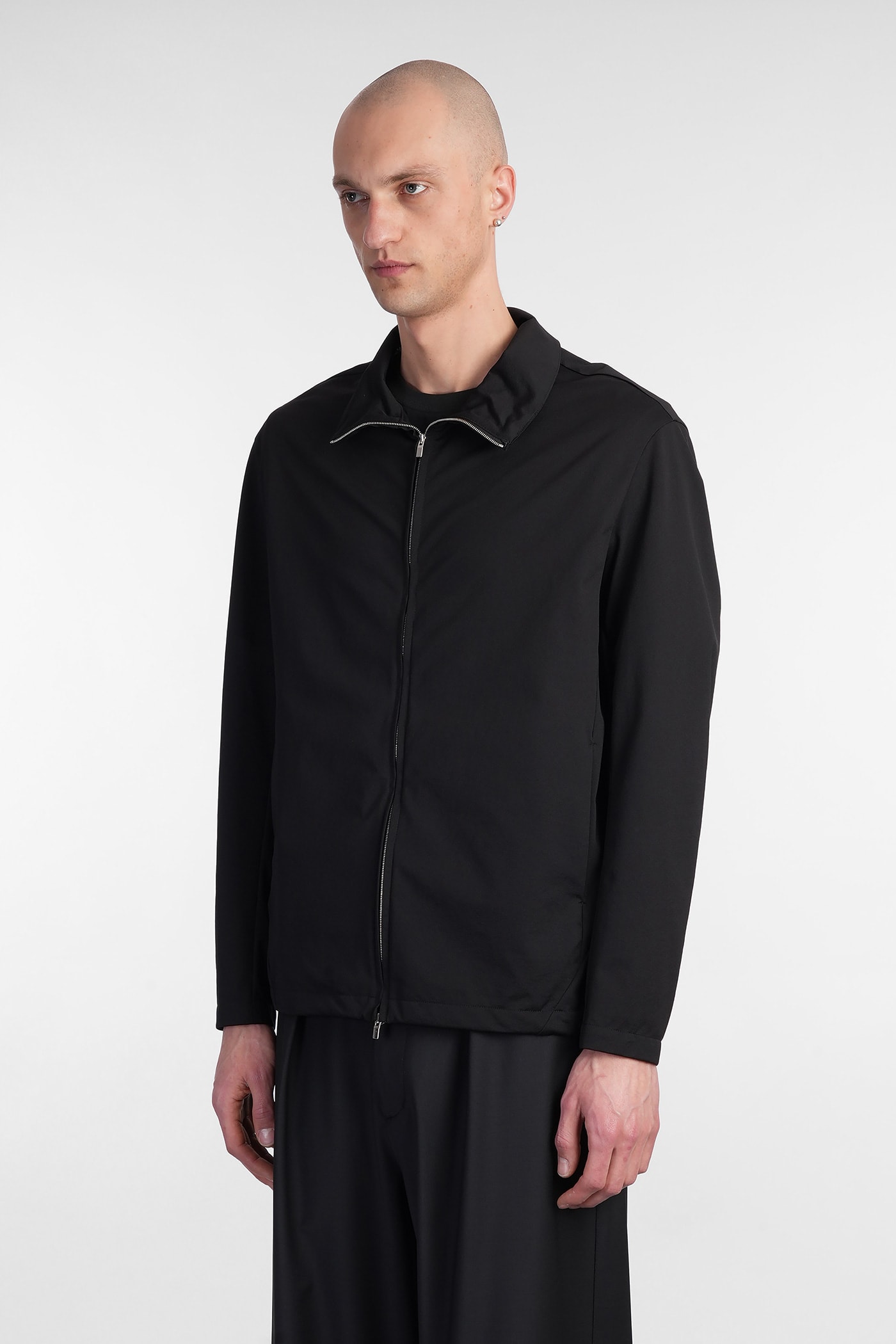 Attachment Cotton-blend Bomber Jacket In Black