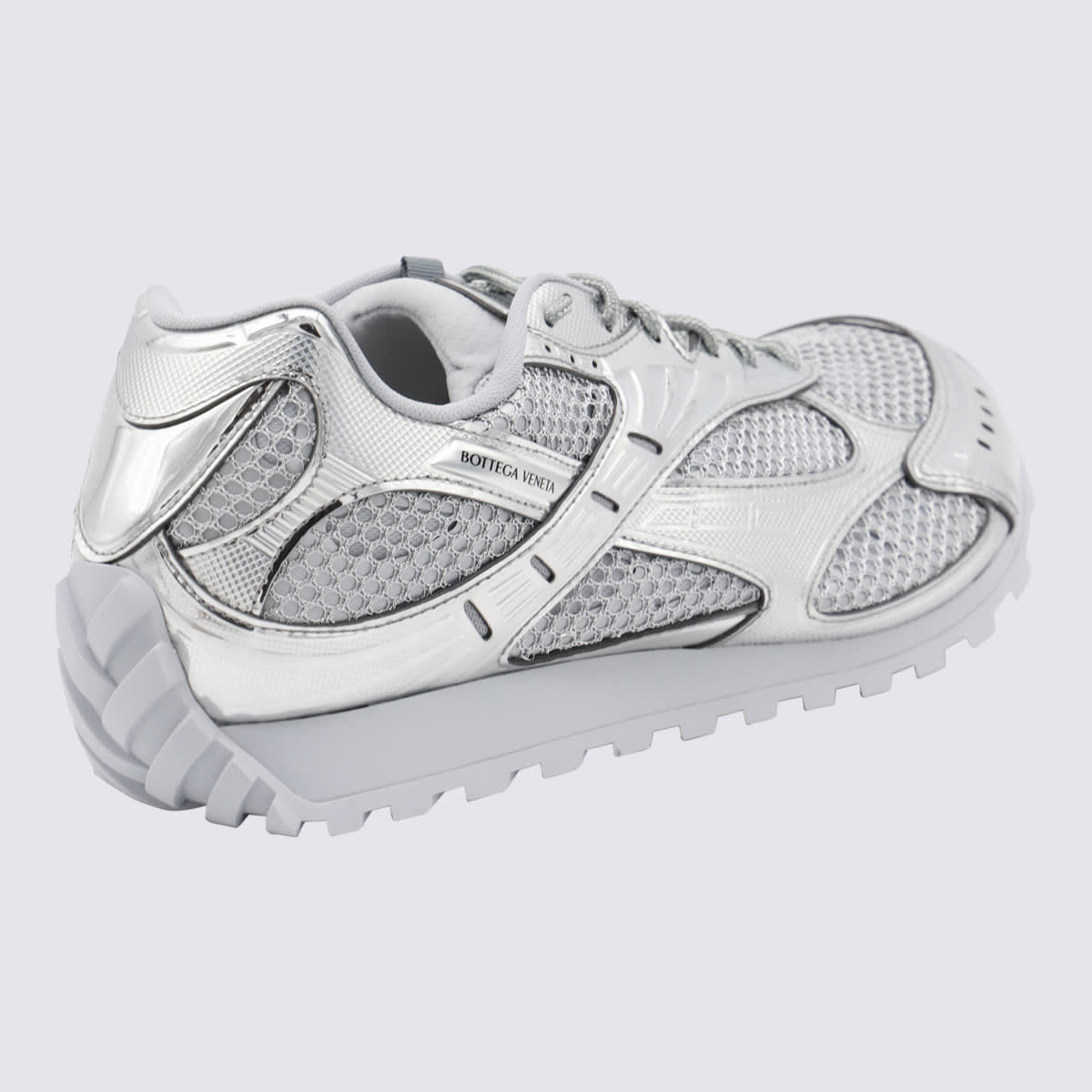 Shop Bottega Veneta Silver Orbit Sneakers