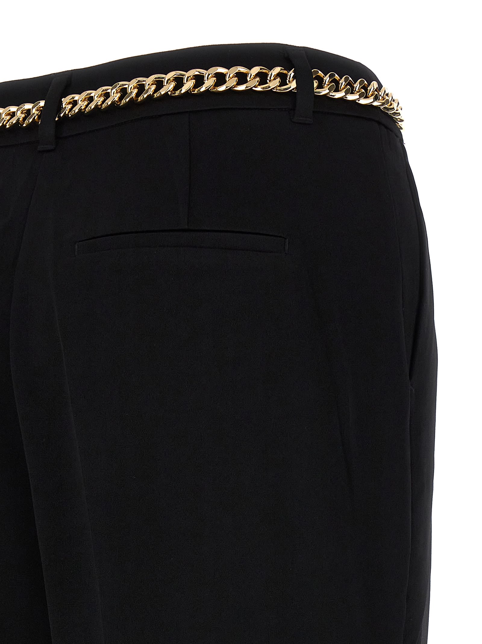 Shop Michael Kors Chain Belt Pants In Black