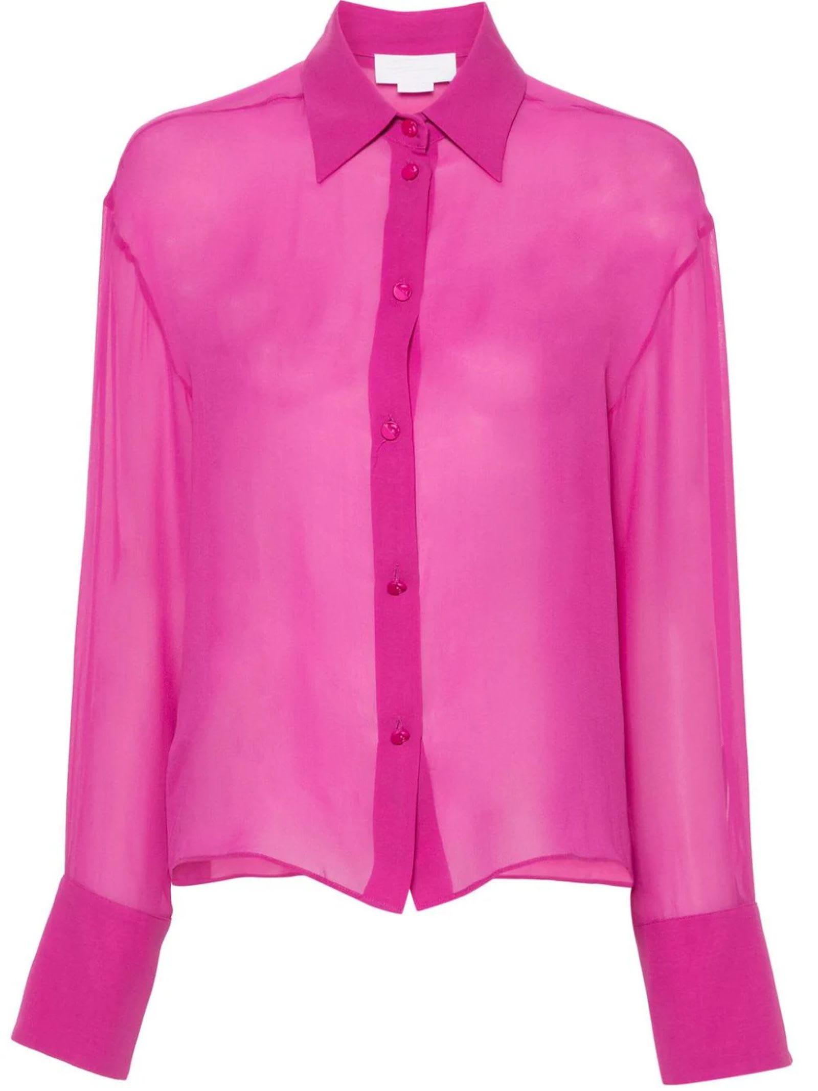 Shop Genny Pink Silk Chiffon Shirt