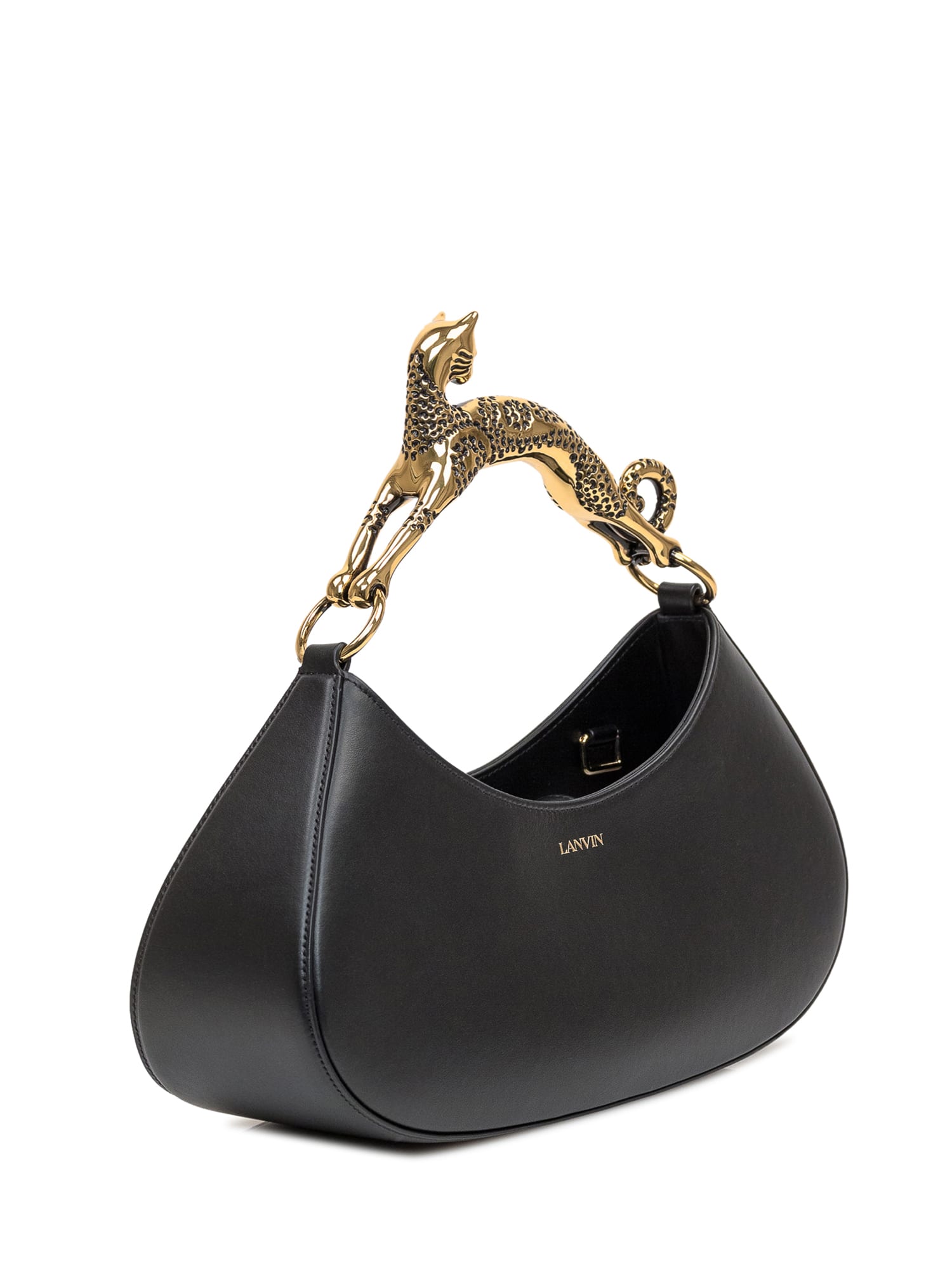 Shop Lanvin Hobo Cat Bolide Bag In Black