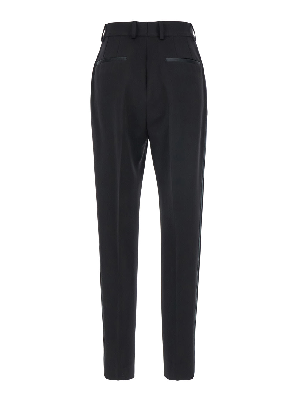 Shop Dolce & Gabbana Black Pants With High Waist And Belt Loops In Wool Woman