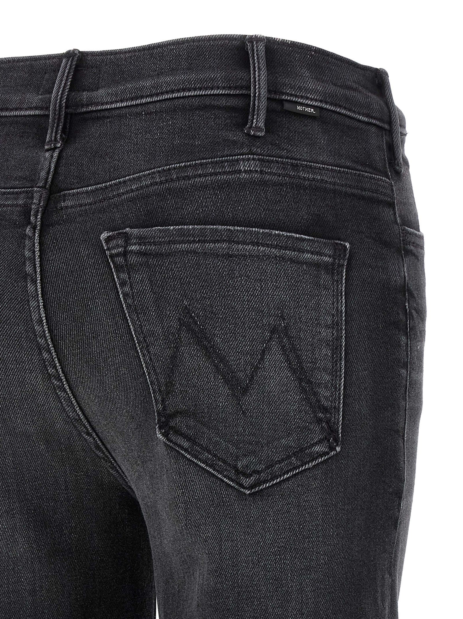 Mother The Hustler Roller Sneak Fray Jeans In Black